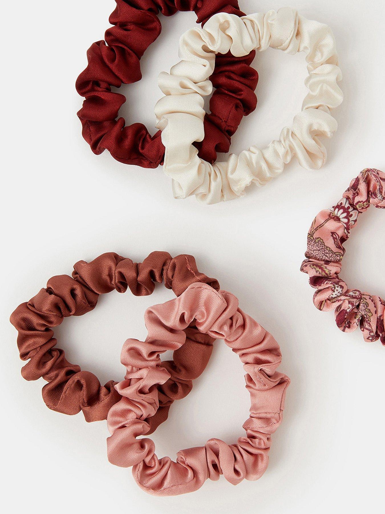 Image 3 of 3 of Accessorize 5-pack Skinny Satin Hair Scrunchies