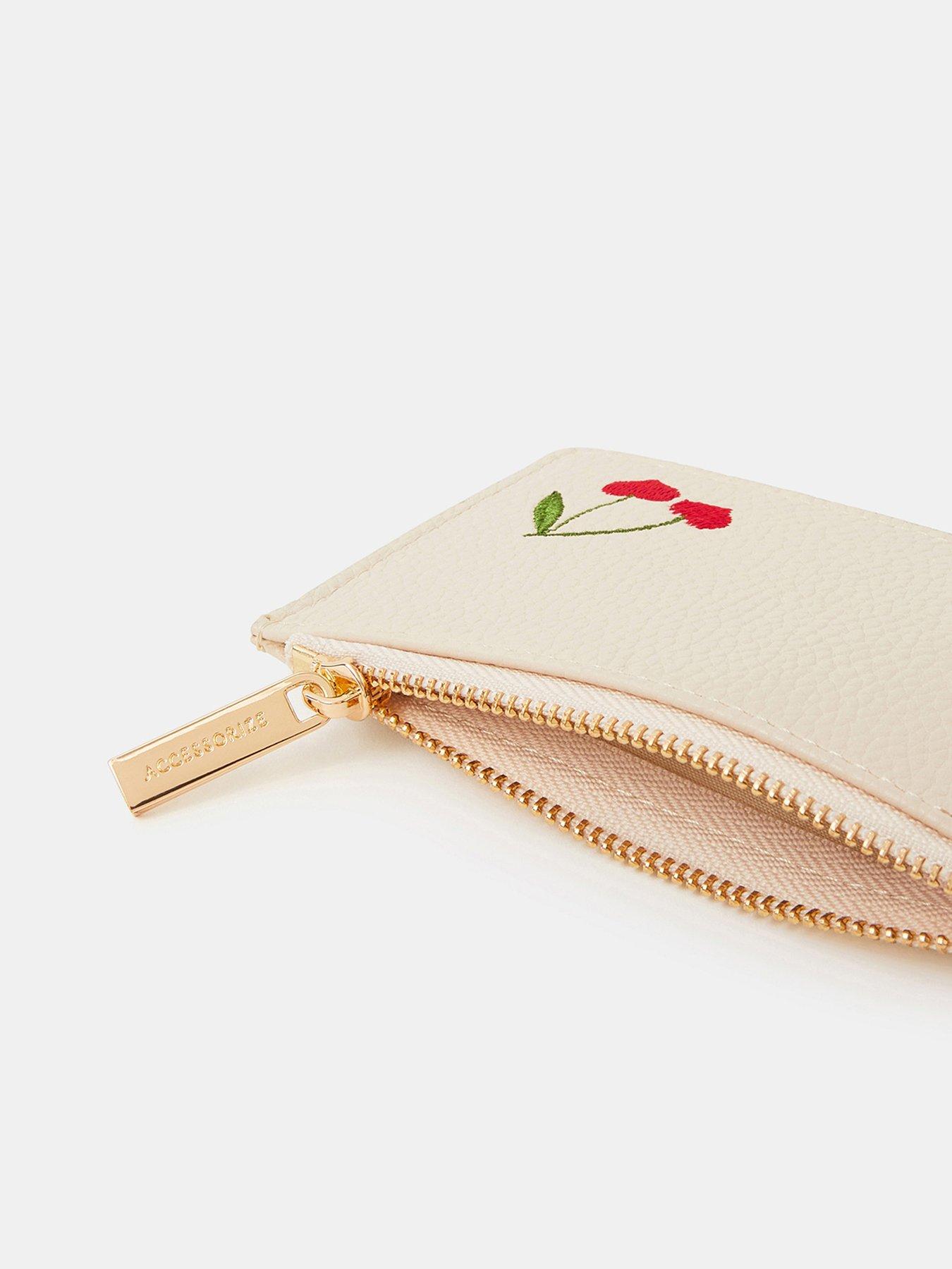 Image 3 of 3 of Accessorize Cherry Embroidered Card Holder