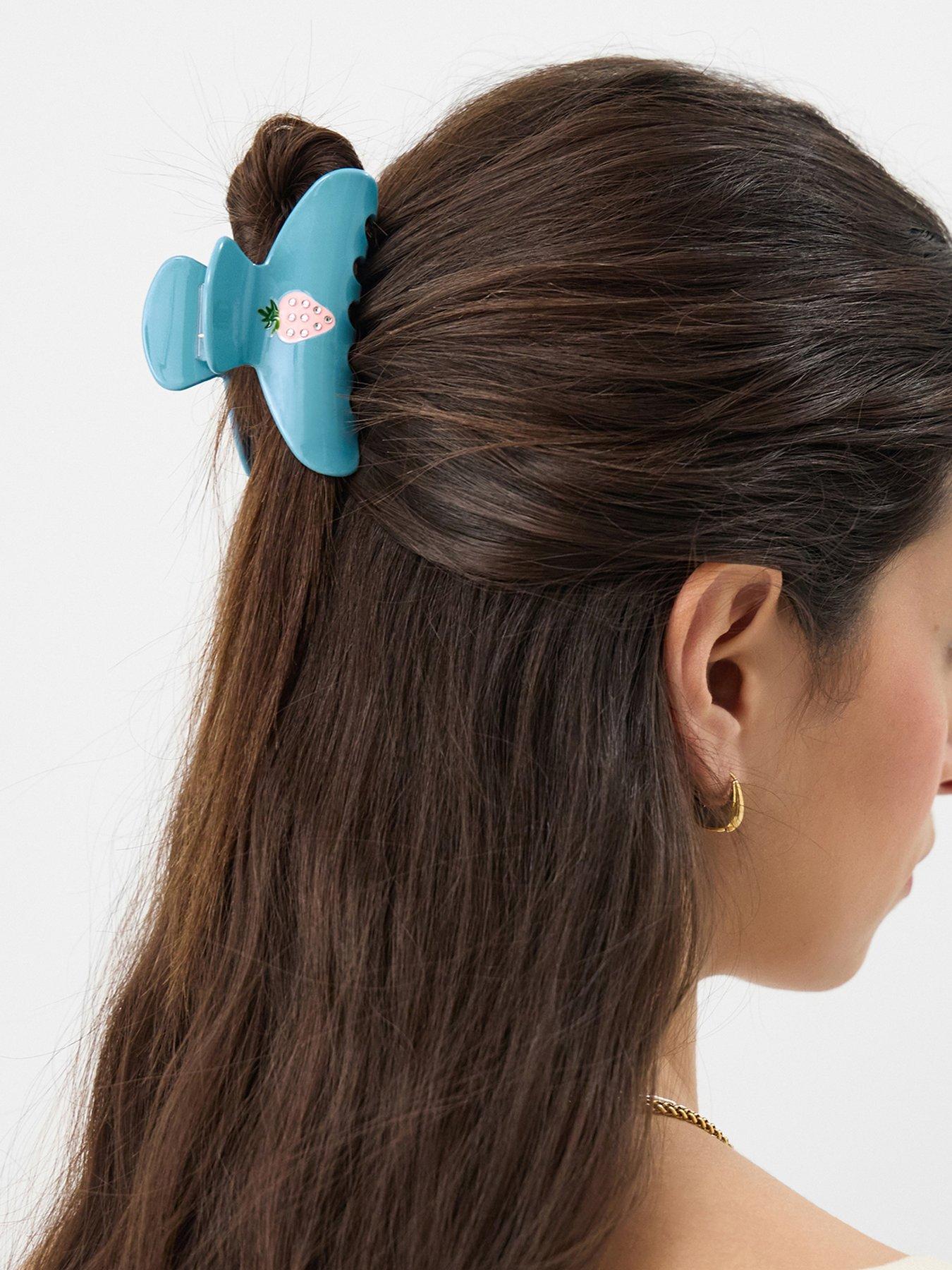 Image 2 of 3 of Accessorize 2-pack Strawberry Print Claw Clips