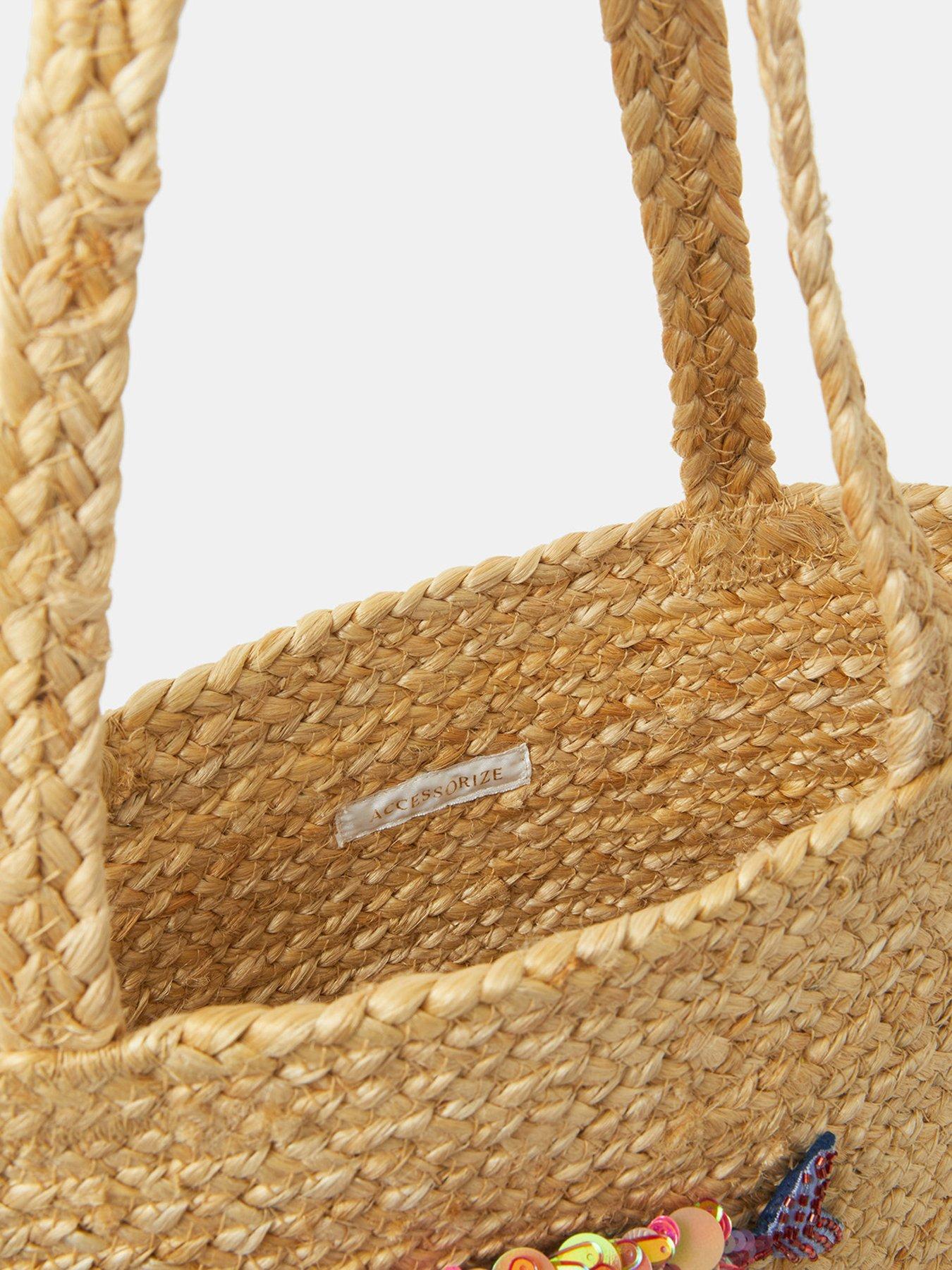 Image 4 of 5 of Accessorize Beaded Fish Woven Basket Bag