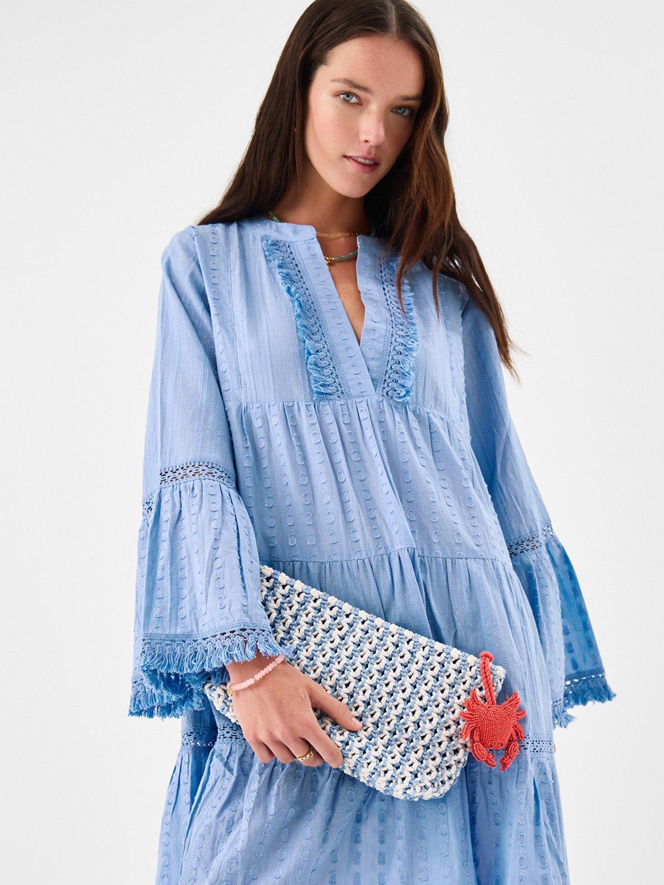 Image 2 of 5 of Accessorize Crab Charm Macrame Clutch Bag