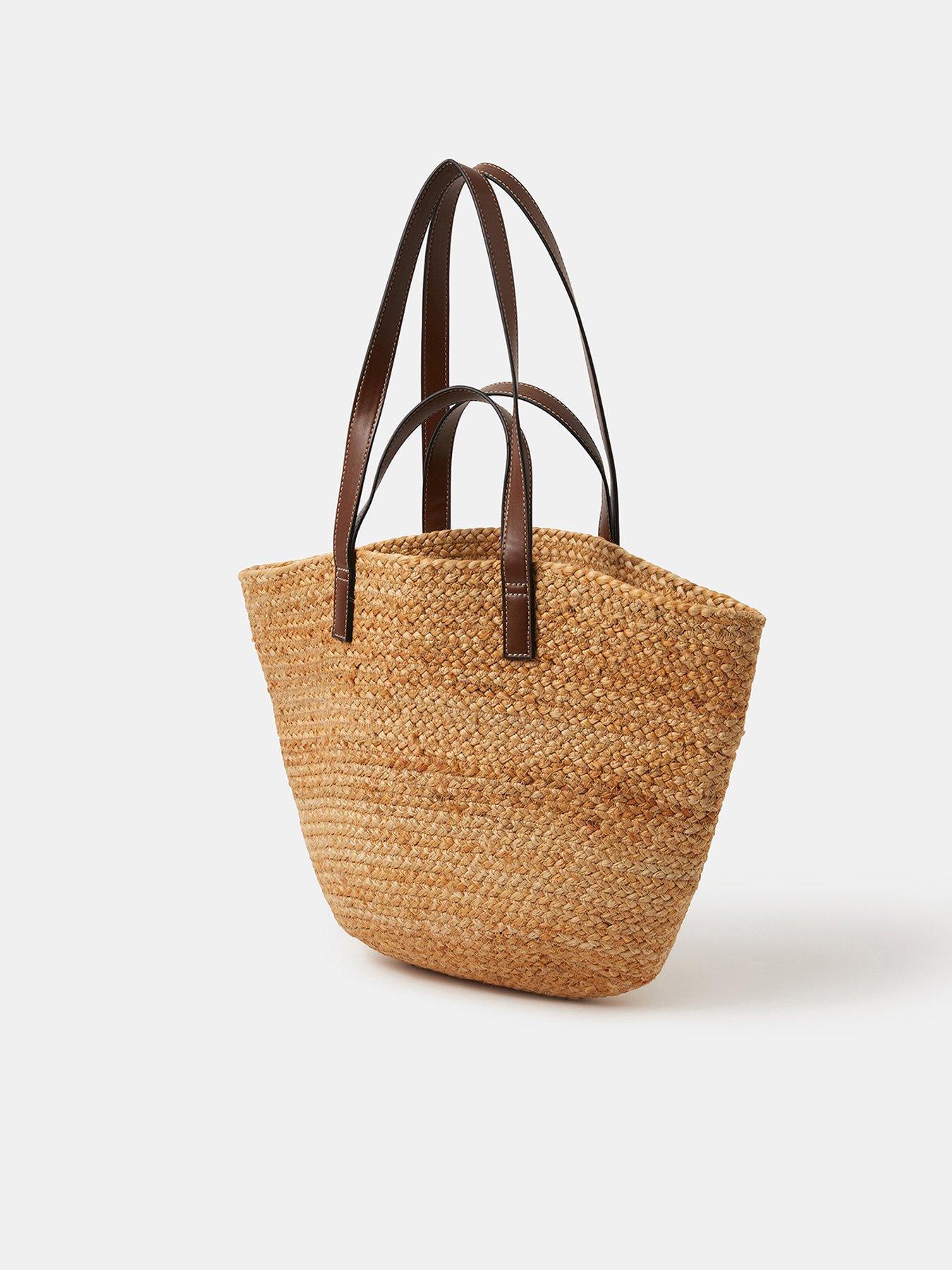 Image 3 of 4 of Accessorize Double Strap Jute Basket Bag