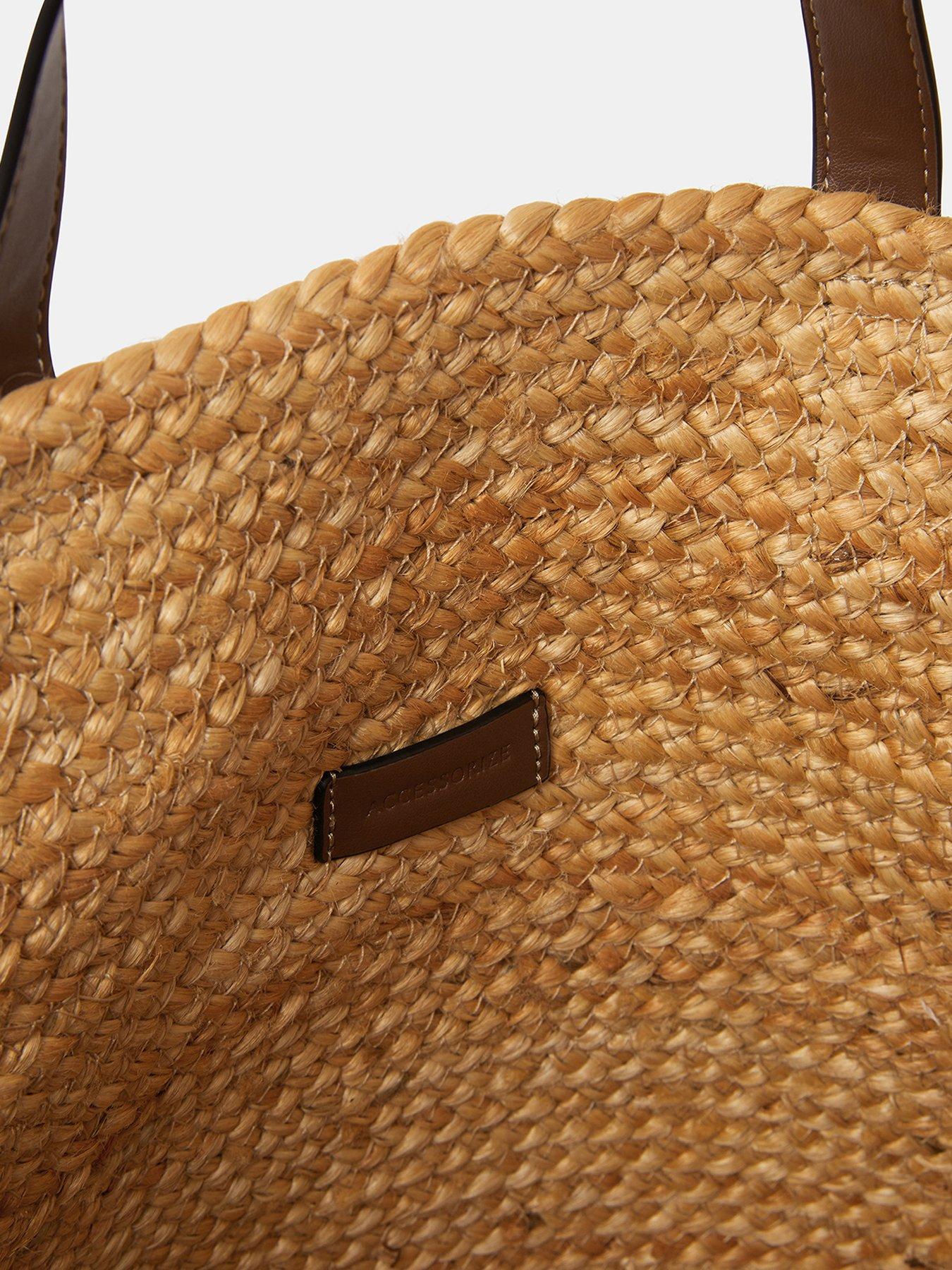 Image 4 of 4 of Accessorize Double Strap Jute Basket Bag