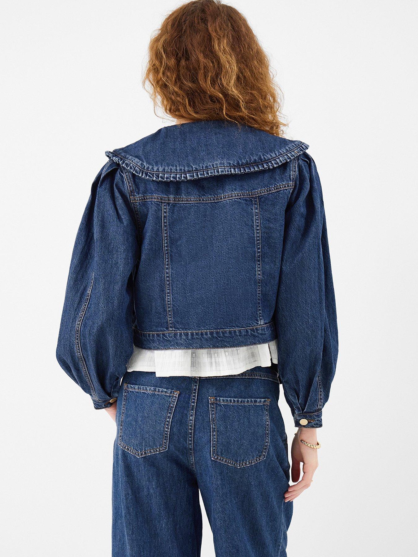 Image 2 of 4 of Accessorize Frill Collar Denim Jacket