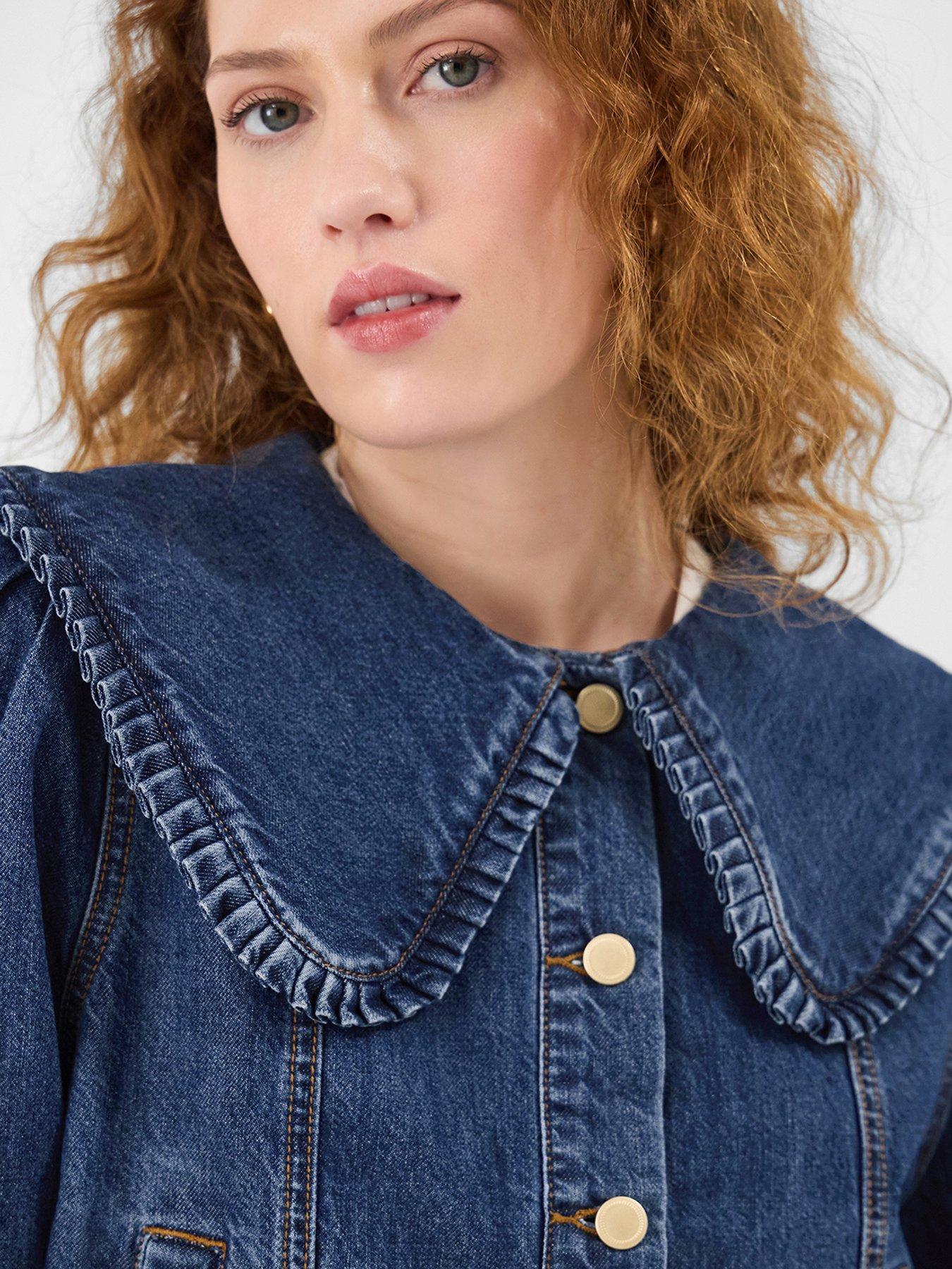 Image 3 of 4 of Accessorize Frill Collar Denim Jacket