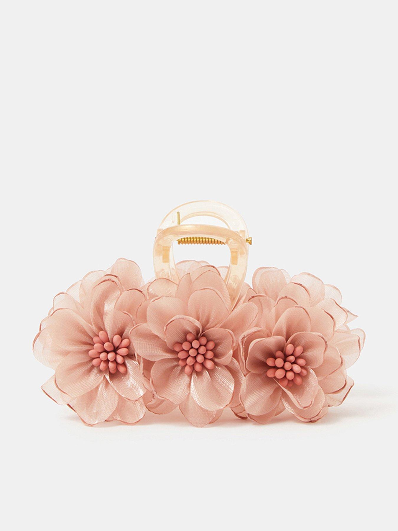 Image 1 of 3 of Accessorize Chiffon Flower Claw Clip