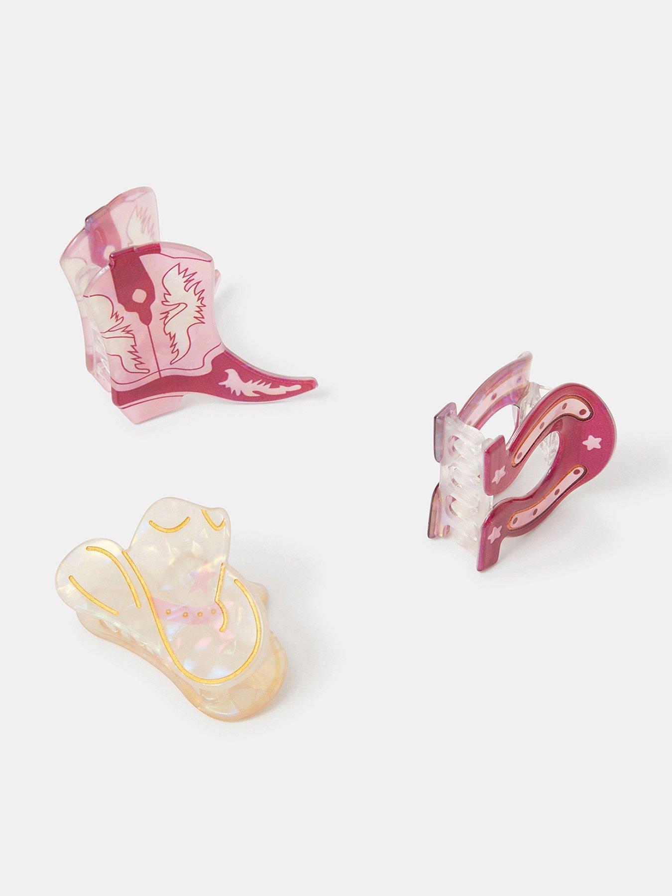 Image 1 of 2 of Accessorize 3-pack Mini Cowboy Claw Clips