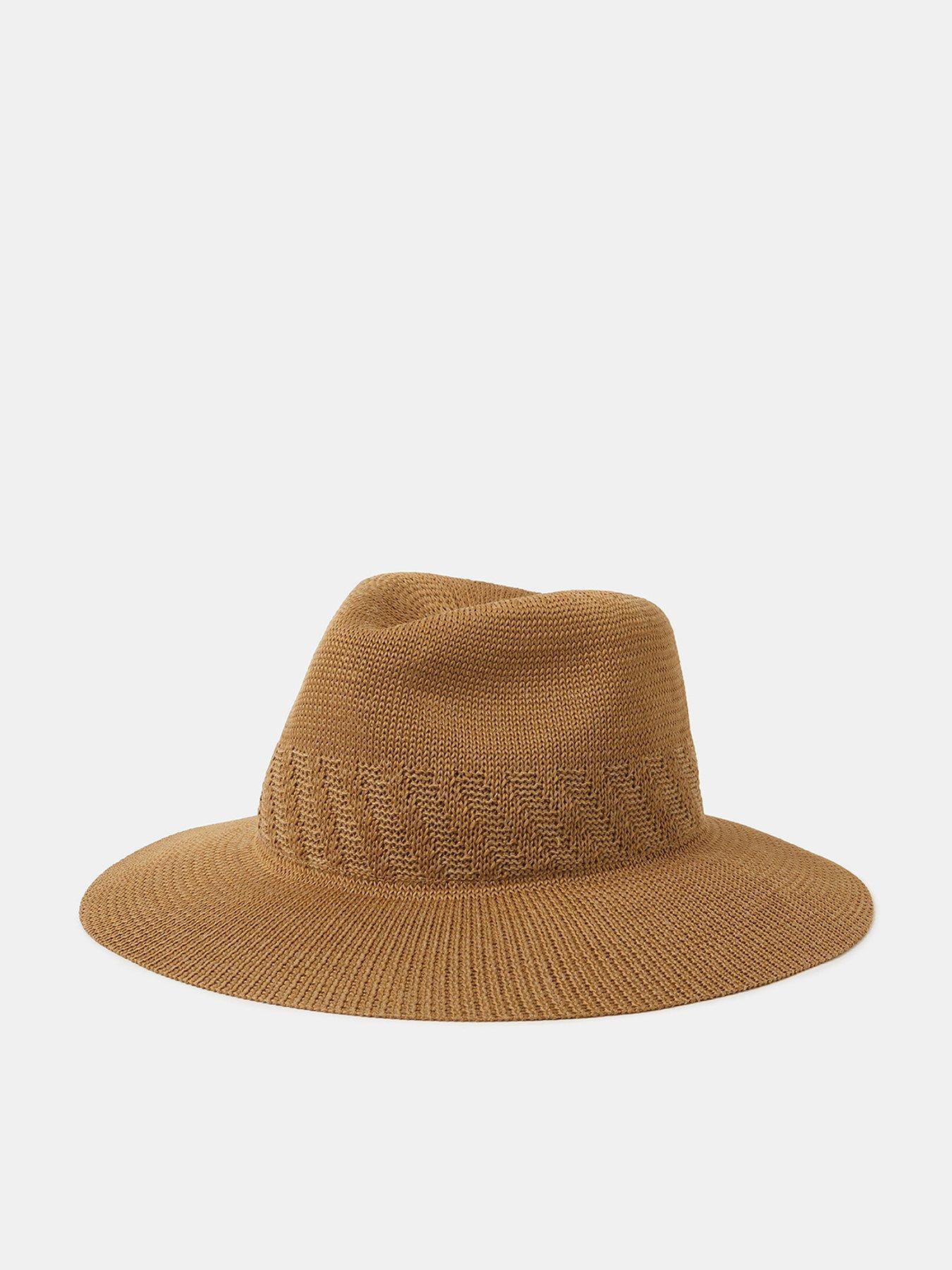 Image 1 of 4 of Accessorize Woven Fedora Hat