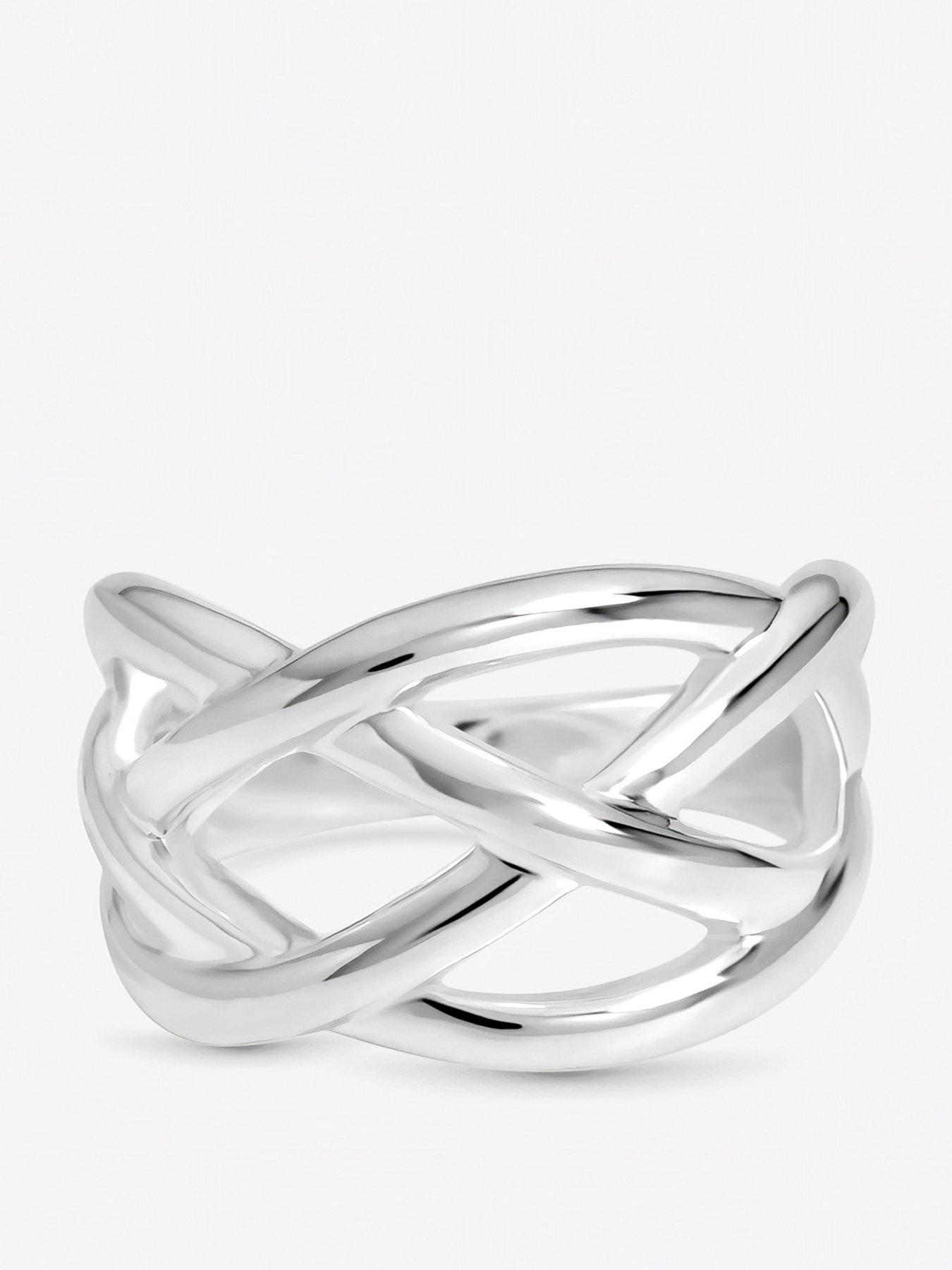 Image 1 of 1 of Inicio Sterling Silver Plated Statement Open Polished Ring - Gift Pouch