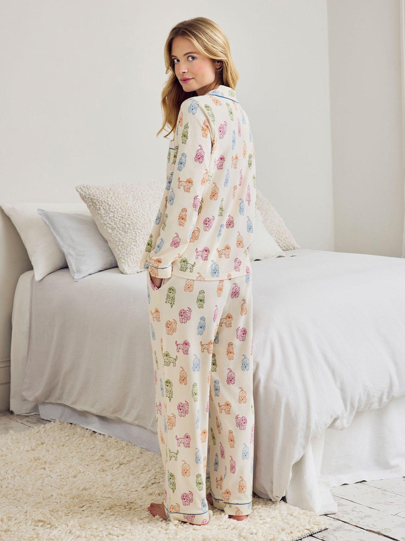 chelsea-peers-cotton-rainbow-cockapoo-print-long-pyjama-setstillFront