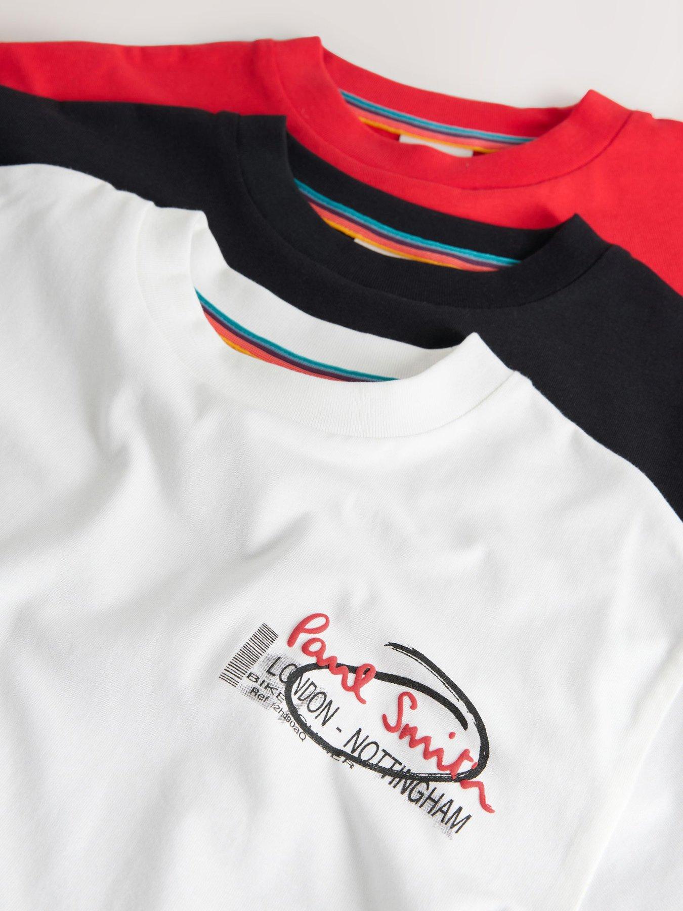 Image 3 of 5 of Paul Smith Junior Boys Graphic T-Shirts 3 Pack - Red/Black/White