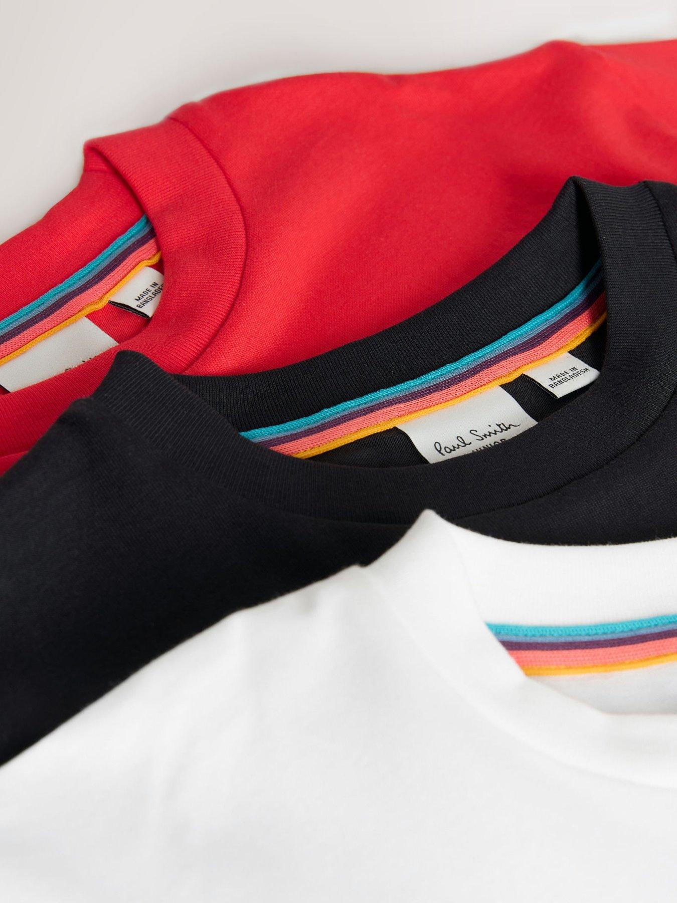 Image 5 of 5 of Paul Smith Junior Boys Graphic T-Shirts 3 Pack - Red/Black/White