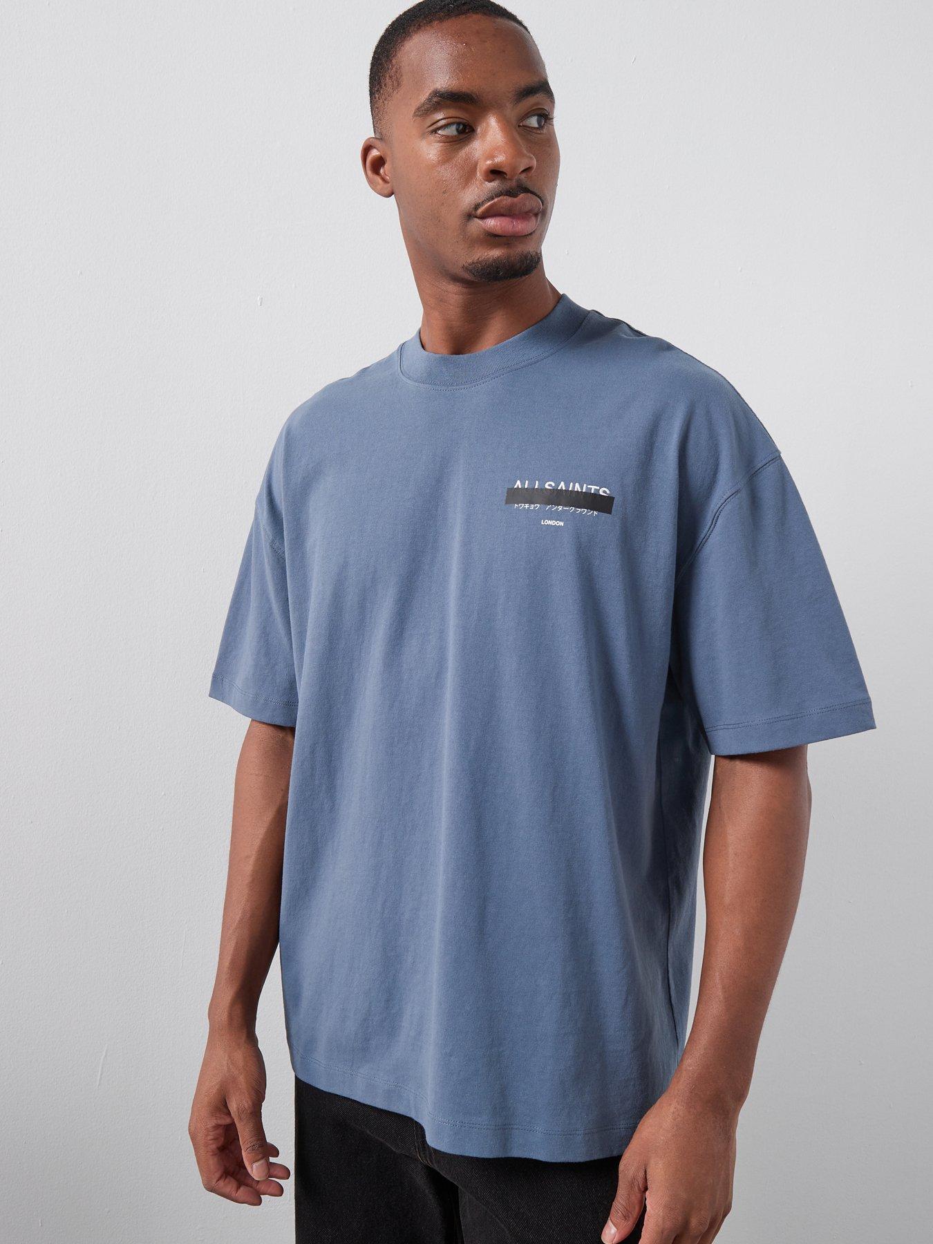 Image 2 of 5 of AllSaints Redact Graphic T-Shirt - Blue