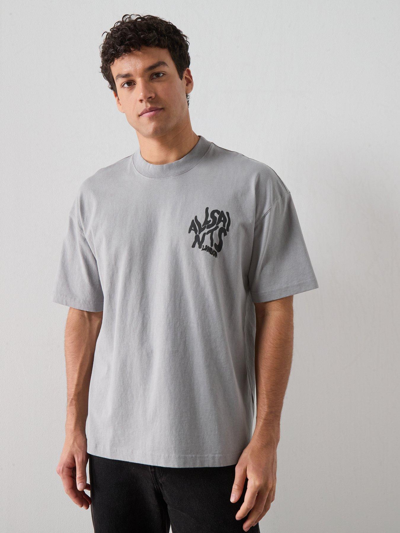 Image 2 of 6 of AllSaints Orlando Graphic T-Shirt - Grey