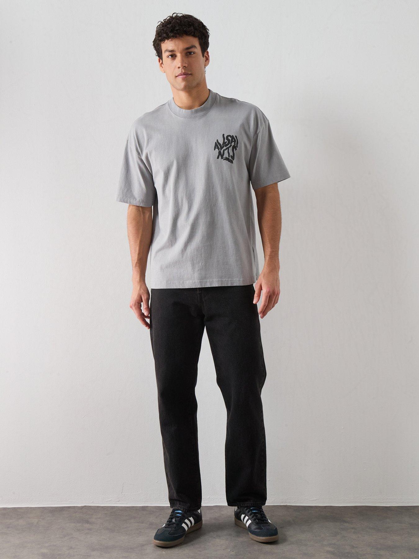 Image 3 of 6 of AllSaints Orlando Graphic T-Shirt - Grey