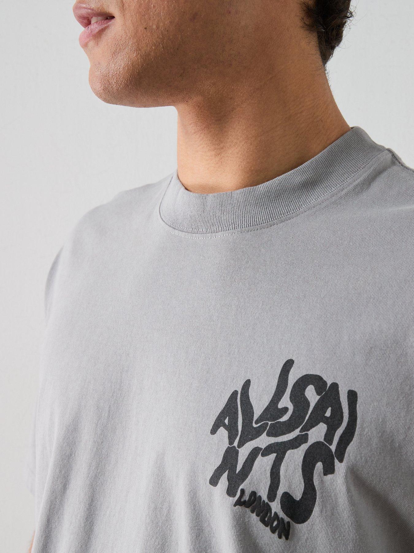 Image 4 of 6 of AllSaints Orlando Graphic T-Shirt - Grey