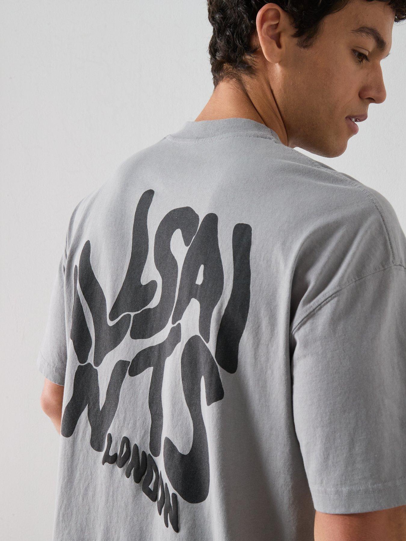 Image 5 of 6 of AllSaints Orlando Graphic T-Shirt - Grey