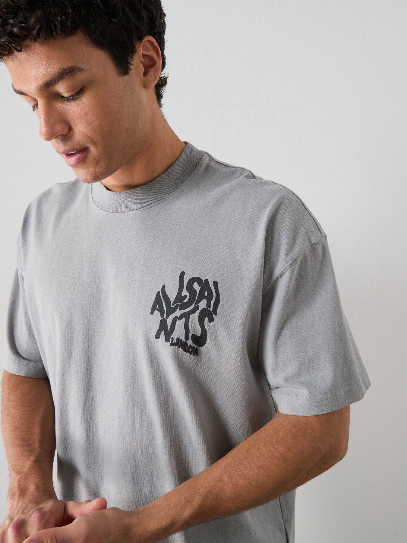 Image 6 of 6 of AllSaints Orlando Graphic T-Shirt - Grey