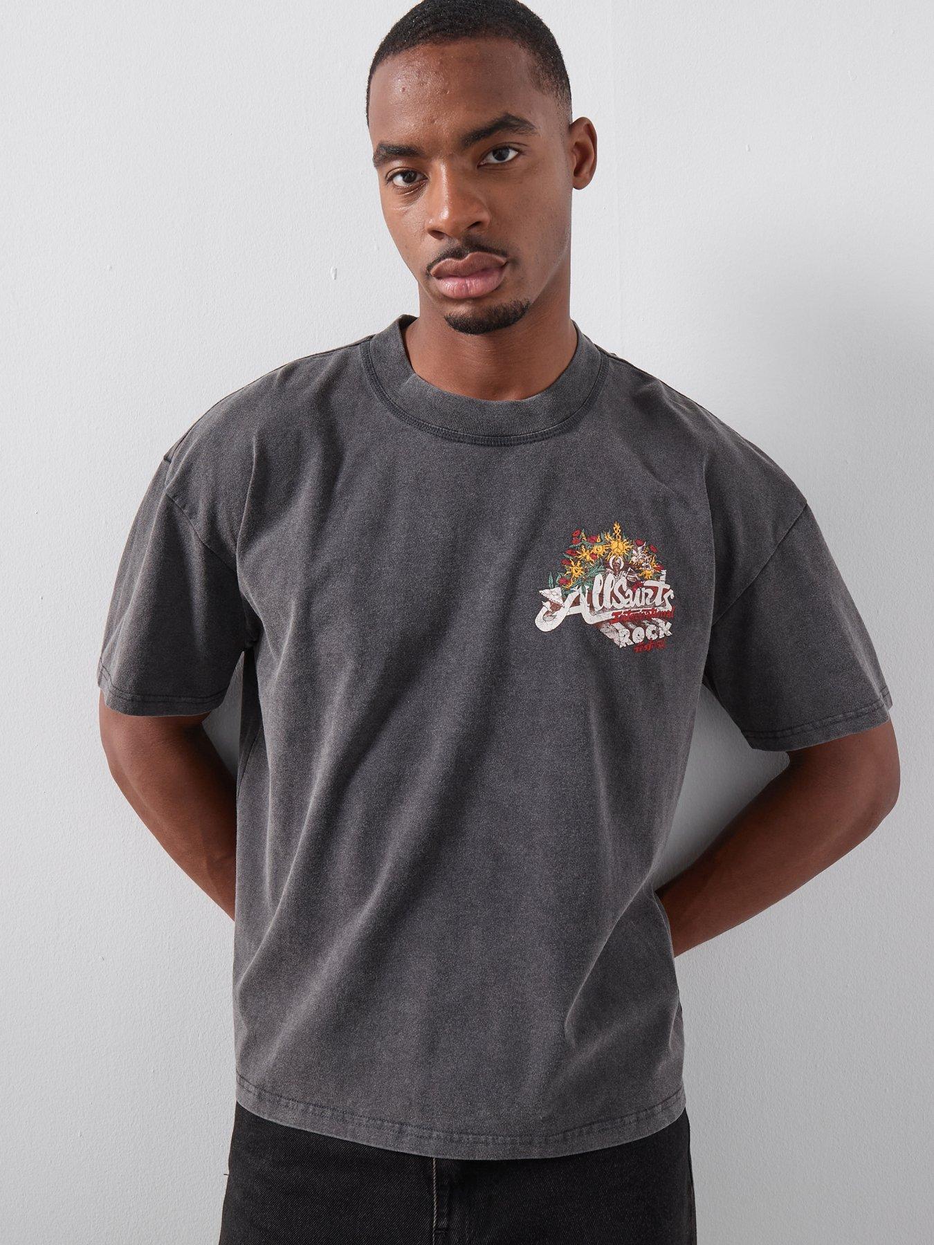 Image 2 of 6 of AllSaints Roque Graphic T-Shirt - Black