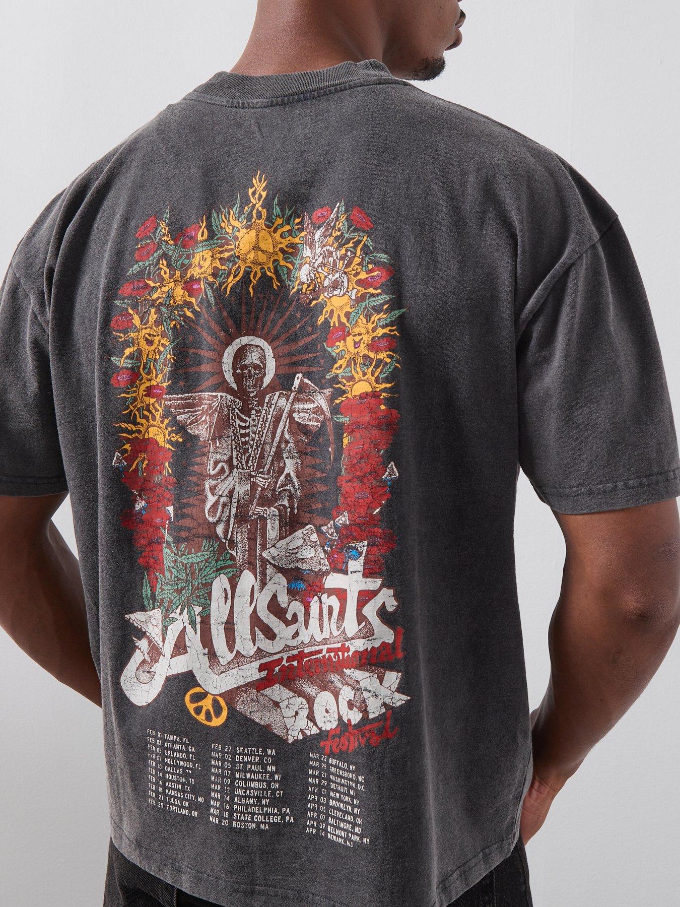 Image 5 of 6 of AllSaints Roque Graphic T-Shirt - Black
