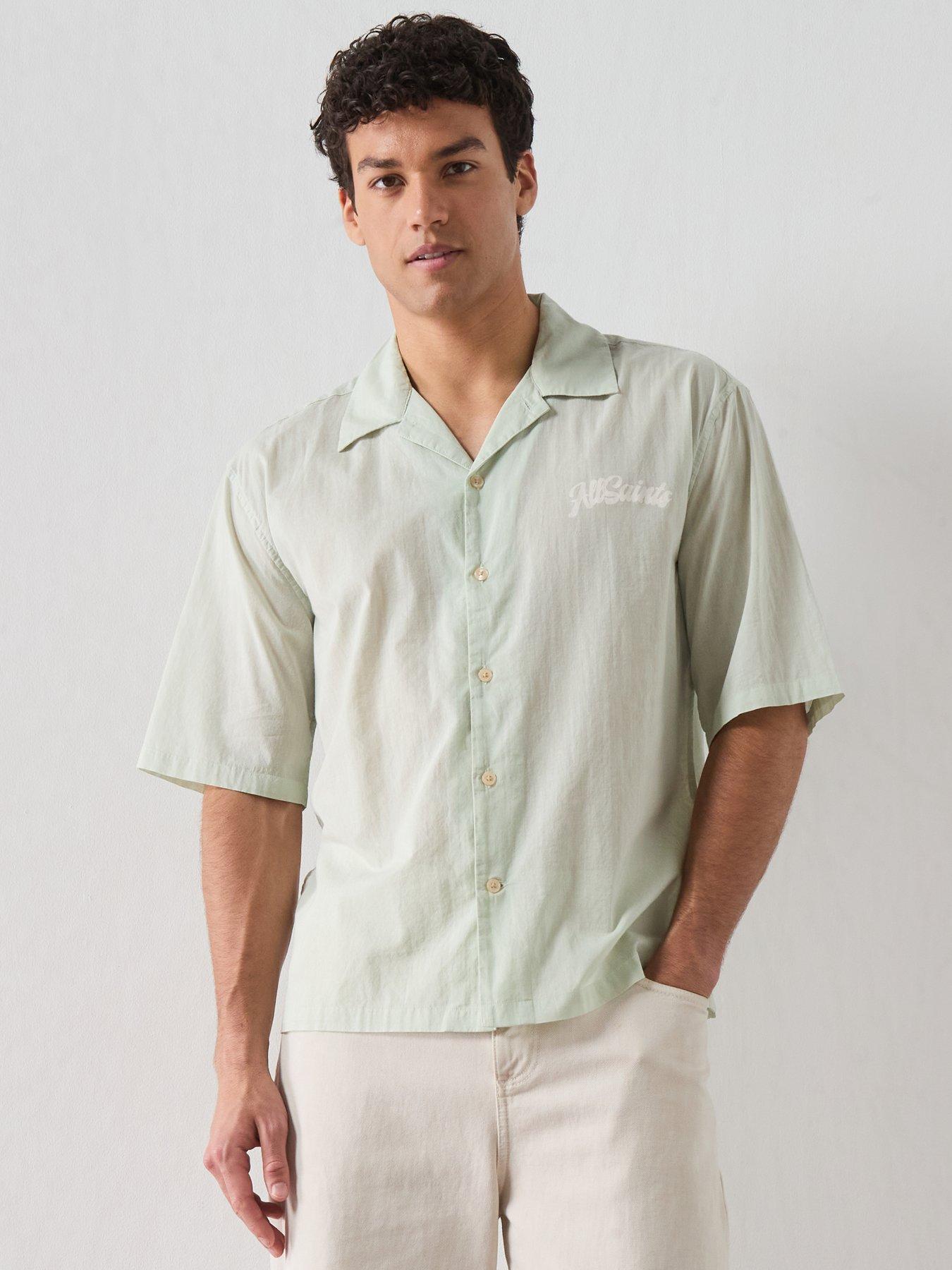 Image 2 of 6 of AllSaints Oydssey Short Sleeve Shirt - Green