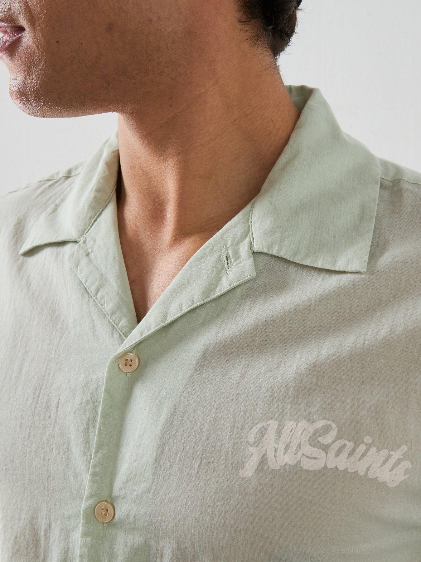 Image 4 of 6 of AllSaints Oydssey Short Sleeve Shirt - Green