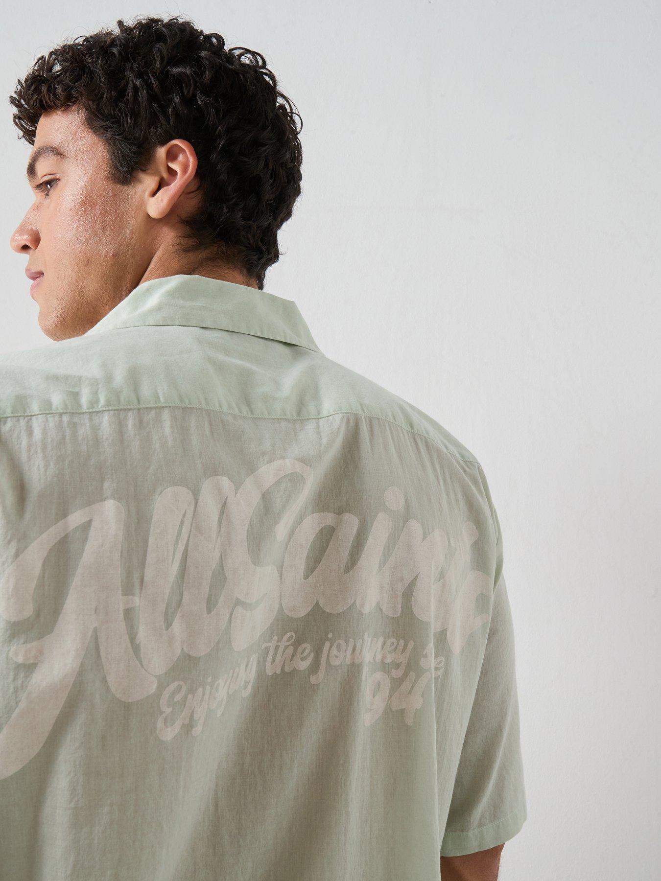 Image 5 of 6 of AllSaints Oydssey Short Sleeve Shirt - Green