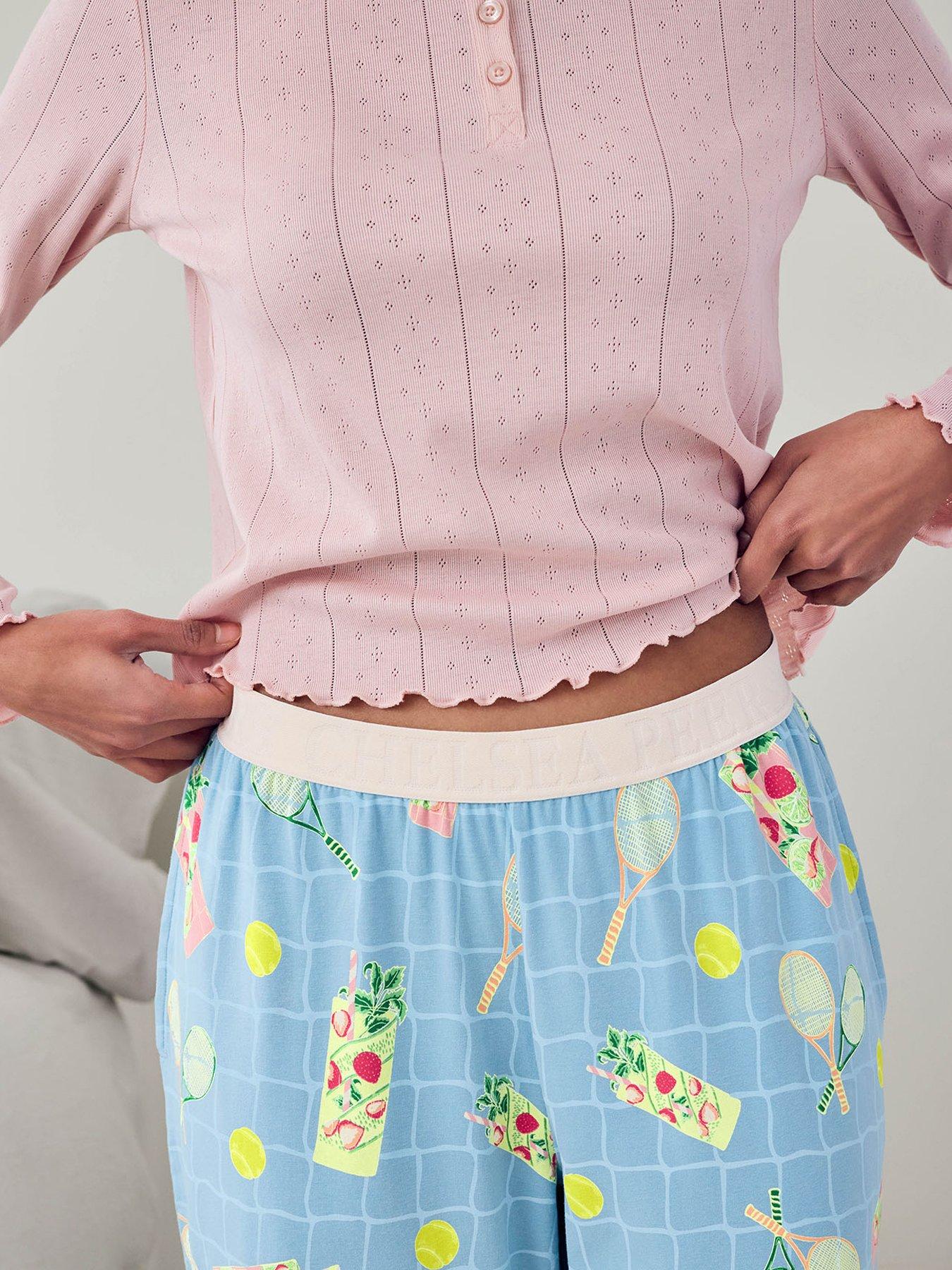 Image 5 of 5 of CHELSEA PEERS Cheslea Pointelle Henley Pyjama - Blue