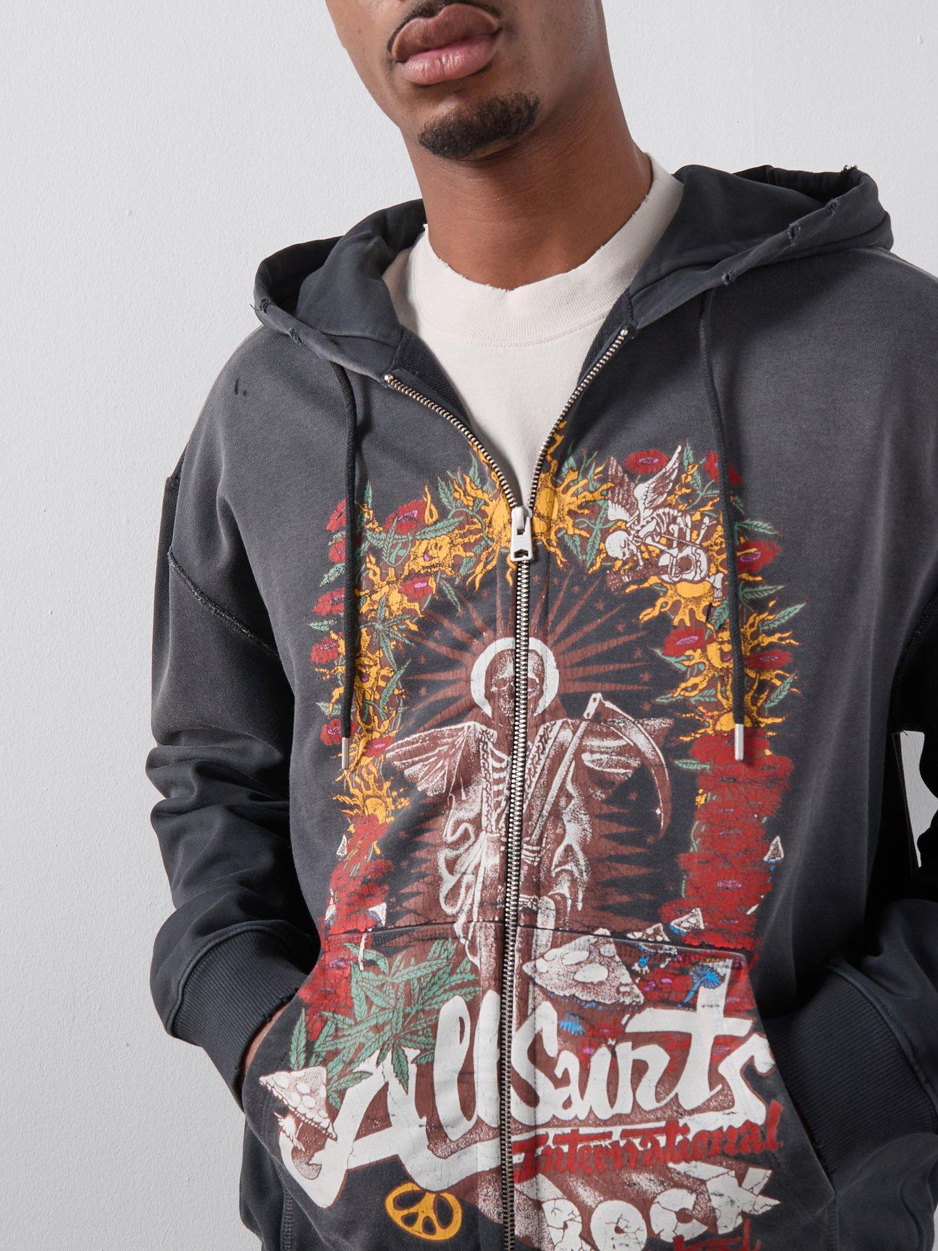 AllSaints Allsaints Roque Zip Through Hoodie