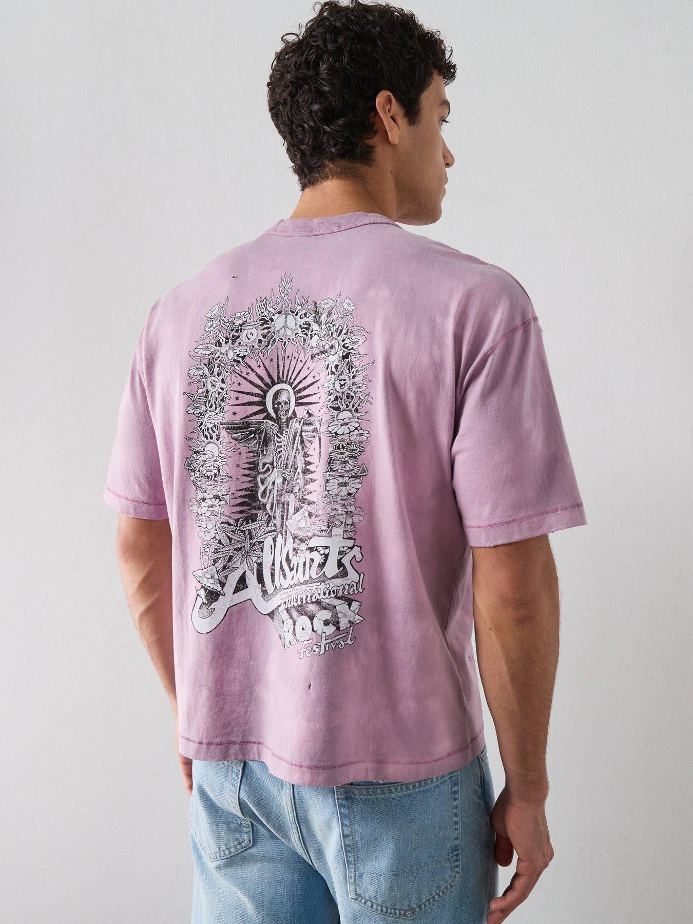 AllSaints Avalon Short Sleeve Boxy T-Shirt - Pink