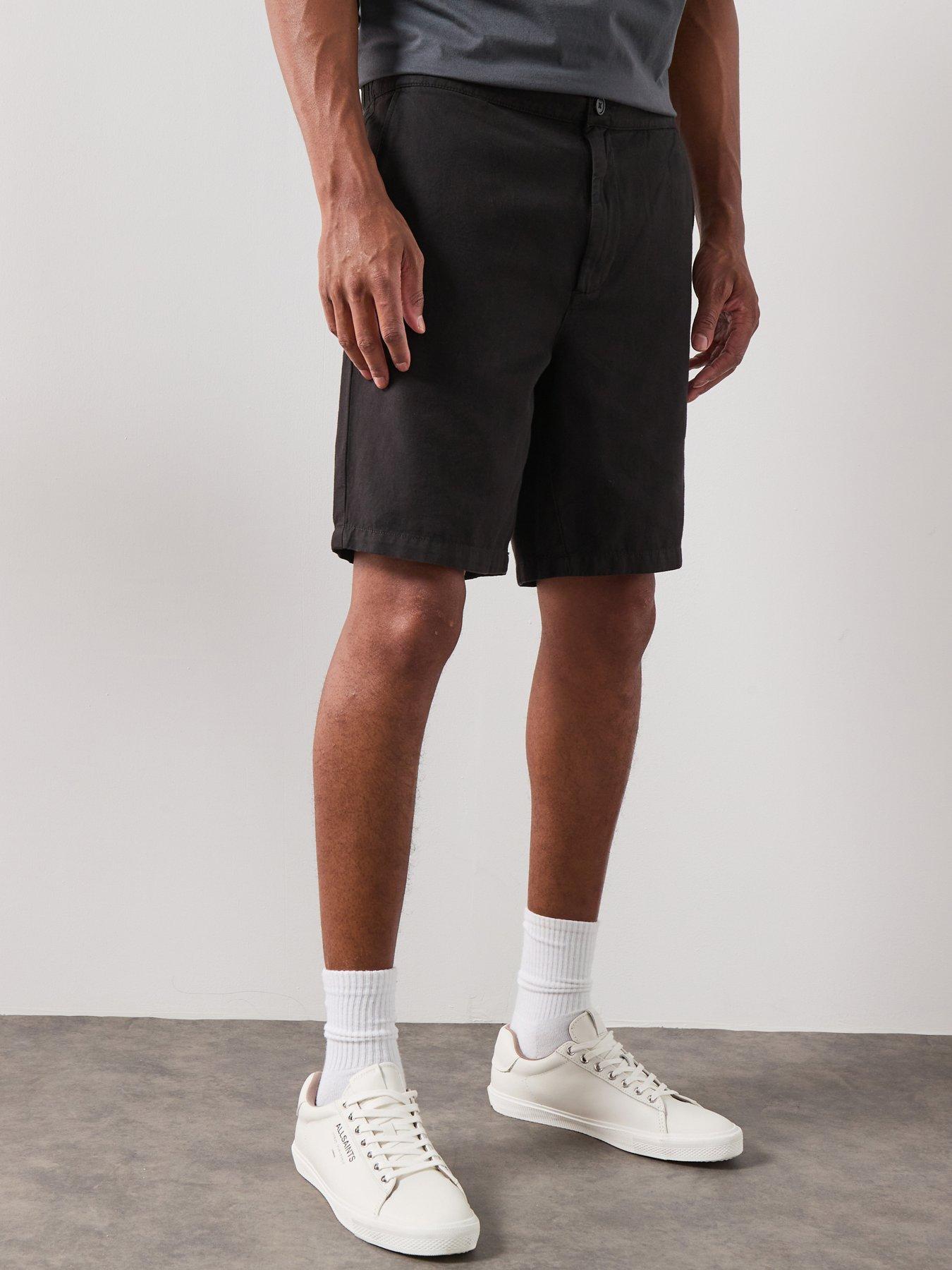 AllSaints Corbett Straight Cut Chino Shorts - Black