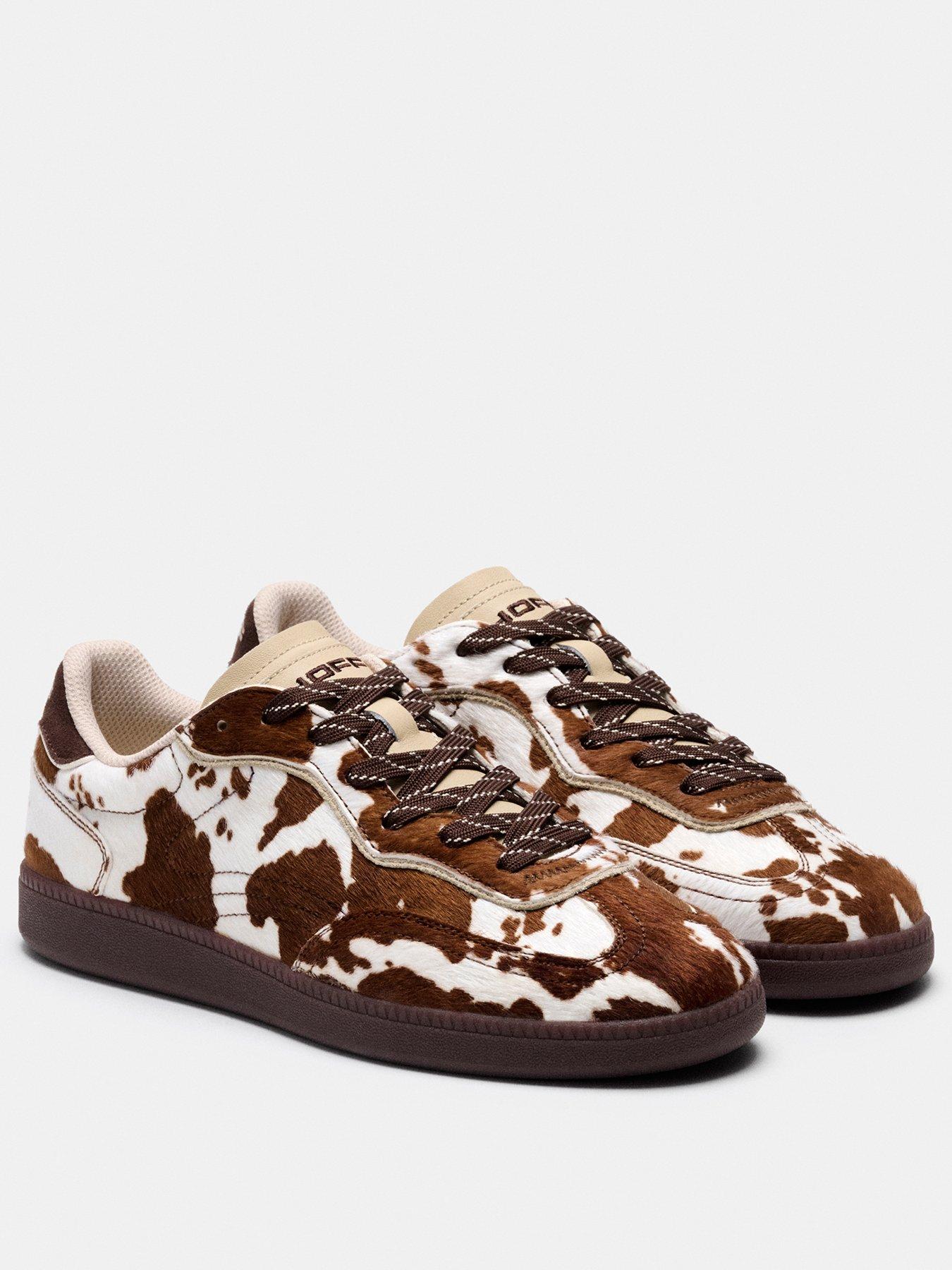 Image 2 of 6 of Hoff Womens Park Cow Print Trainers - Brown