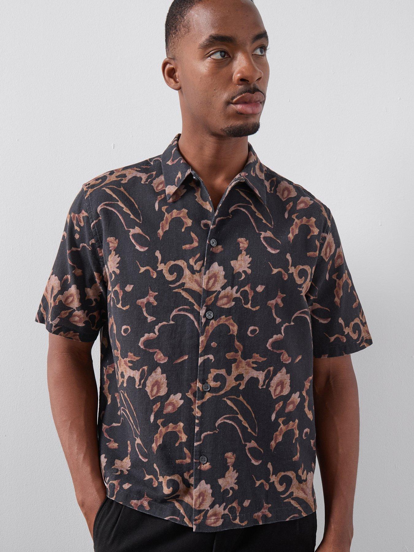 AllSaints Fortune Short Sleeve Shirt - Brown