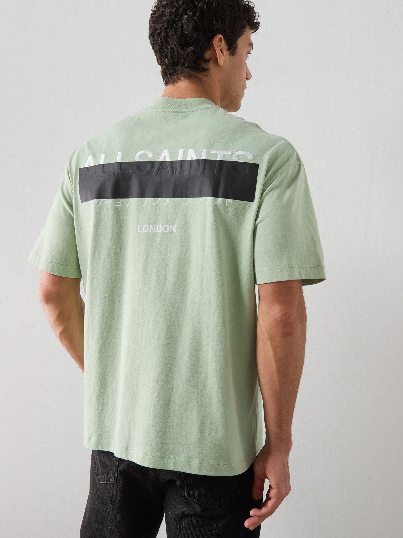 Image 1 of 5 of AllSaints Redact Graphic T-Shirt - Green