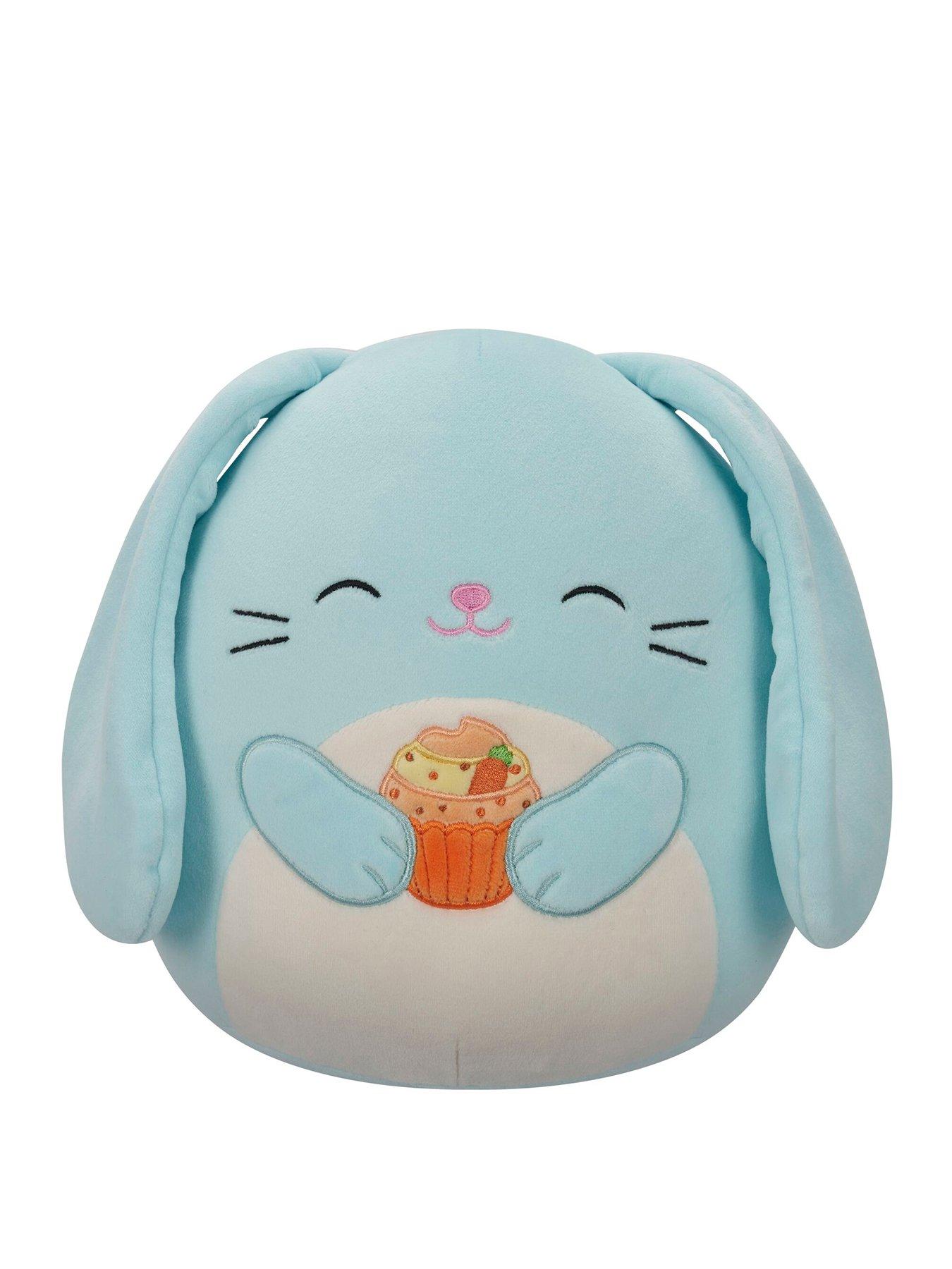 Squishmallows Original Squishmallows 7.5-Inch Buttons the Blue Bunny Holding Carrot Cupcake - Easter Plush