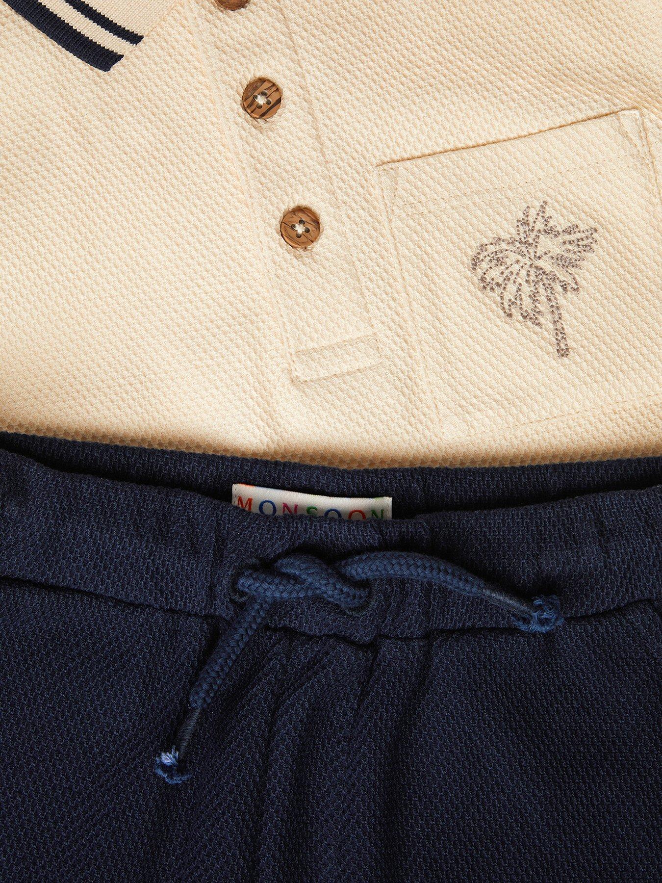 Image 3 of 3 of Monsoon Boys Contrast Jersey Short Set - Beige