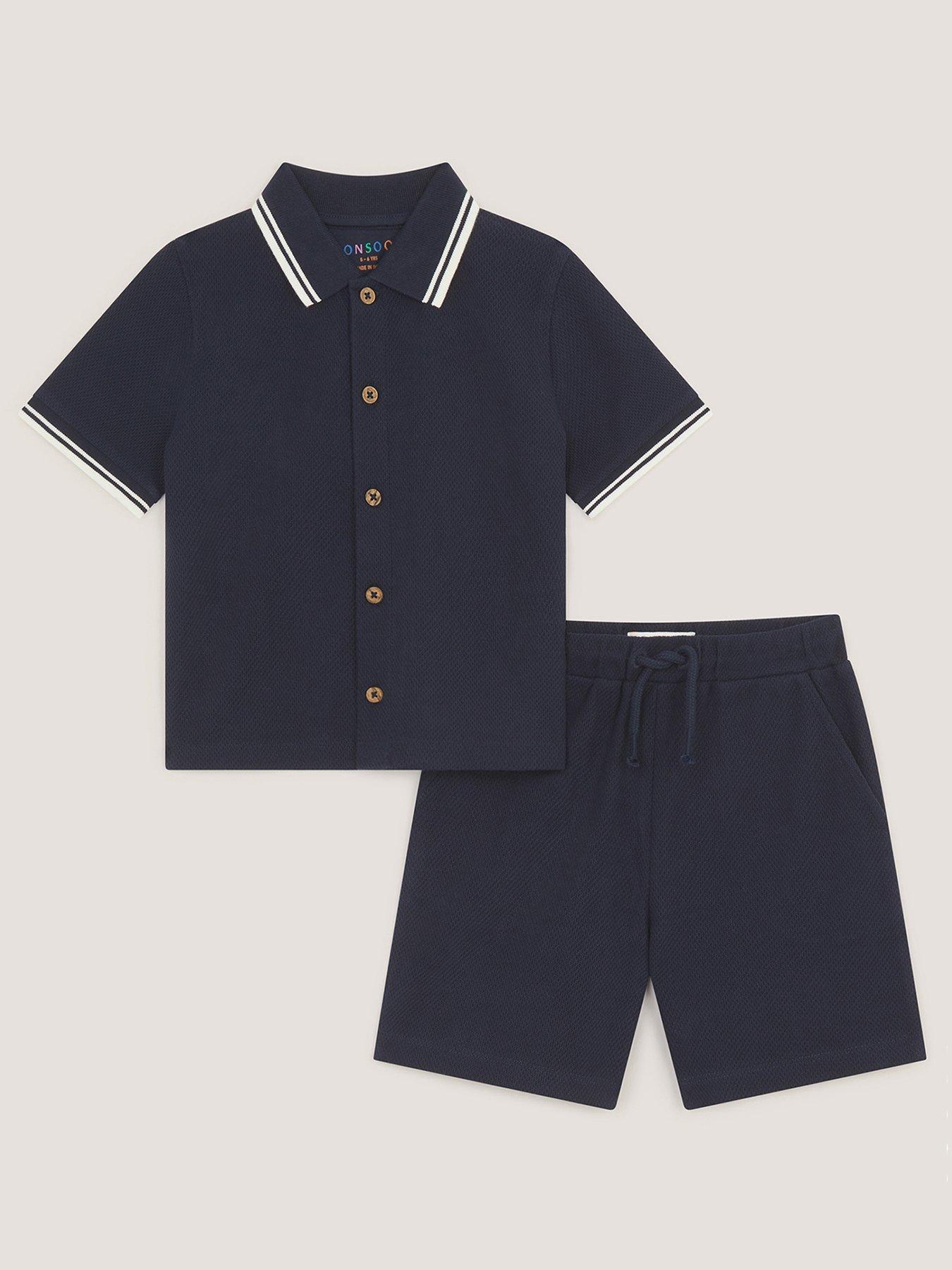 monsoon-boys-button-through-jersey-shirt-and-shorts-set-navyfront