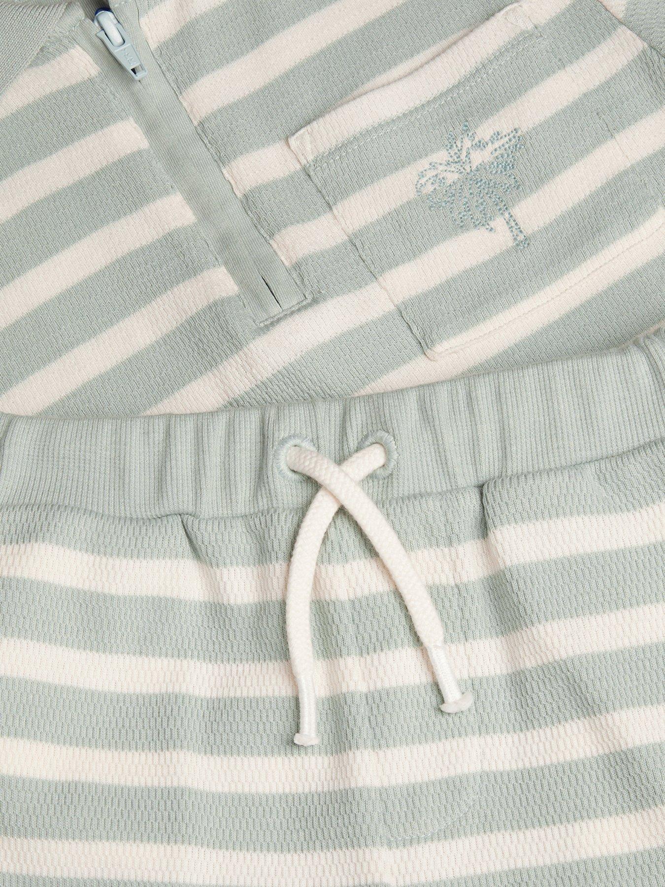 Image 4 of 4 of Monsoon Boys Stripe Jersey Polo And Shorts Set - Light Green