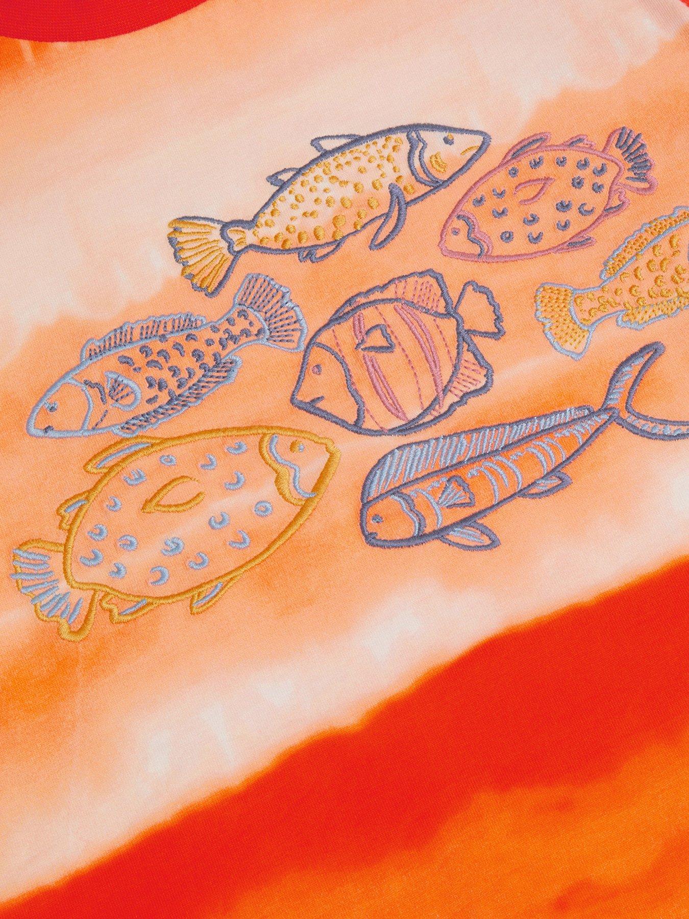 Image 4 of 4 of Monsoon Boys Fishy T-Shirt - Orange