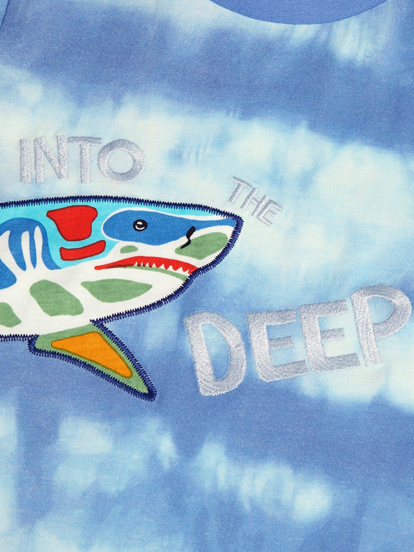 Image 4 of 4 of Monsoon Boys Shark Ombre T-Shirt - Blue