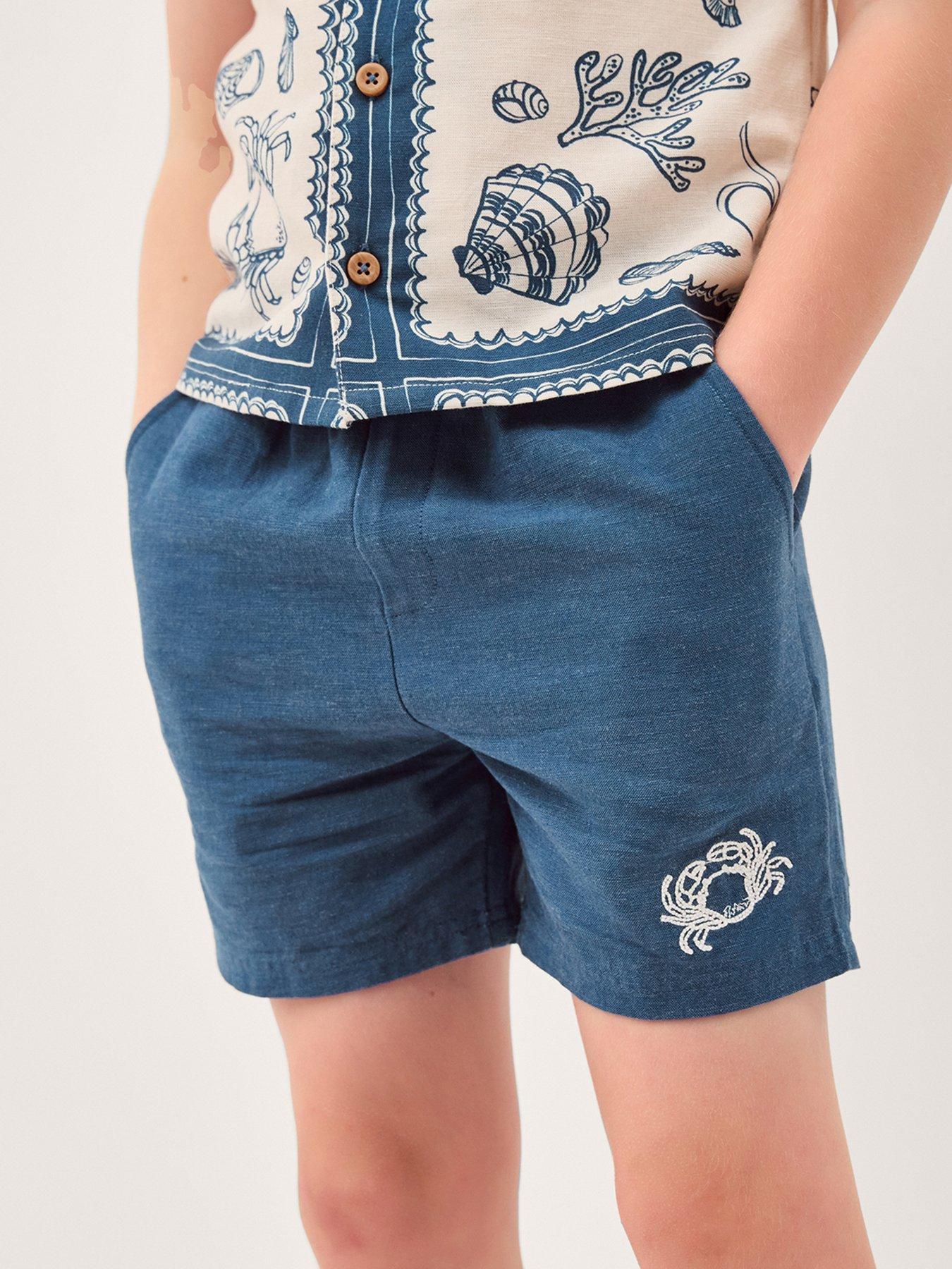 Image 4 of 5 of Monsoon Boys Crab And Shell Woven Set - Navy