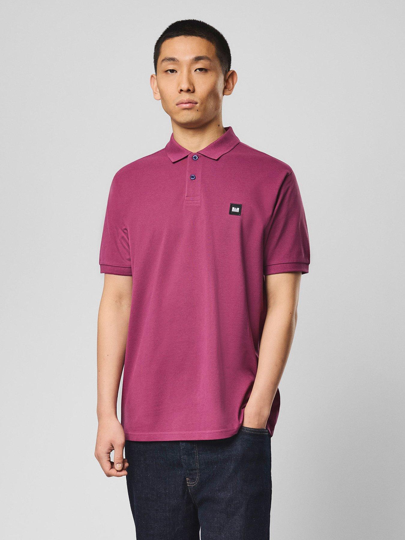 Weekend Offender Weekend Offender Heathcote Short Sleeve Polo Shirt - Dark Pink