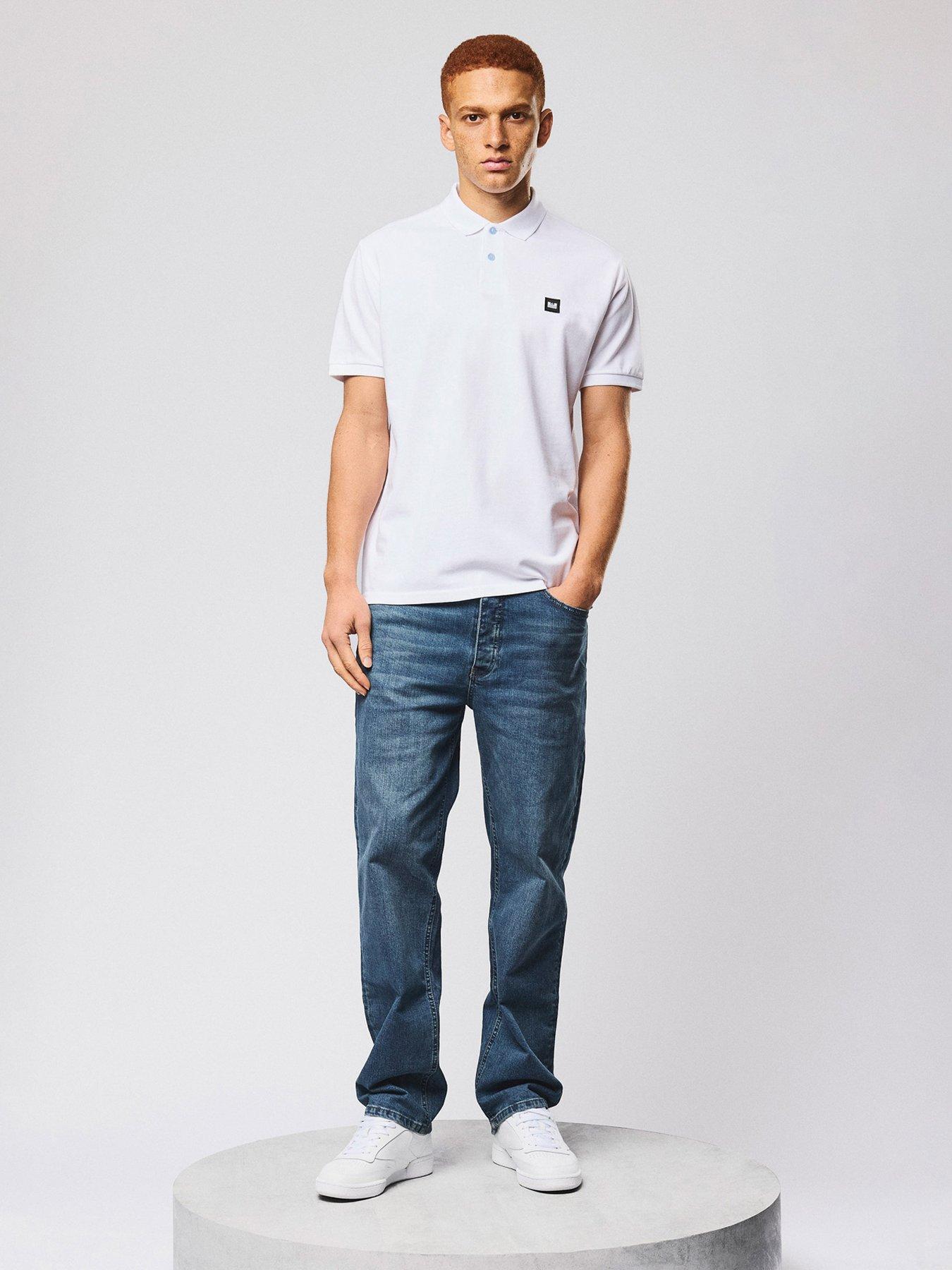 Image 2 of 5 of Weekend Offender Weekend Offender Heathcote Short Sleeve Polo Shirt - White