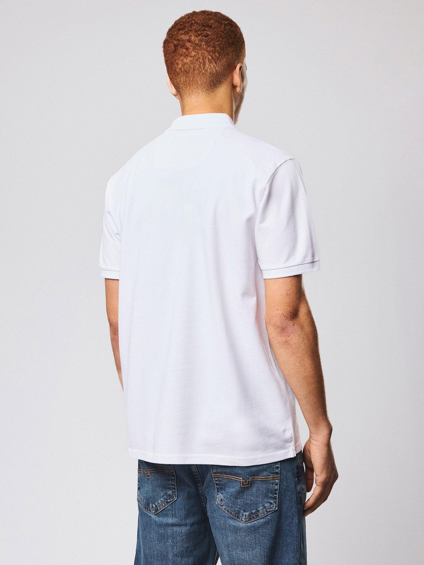 Image 3 of 5 of Weekend Offender Weekend Offender Heathcote Short Sleeve Polo Shirt - White