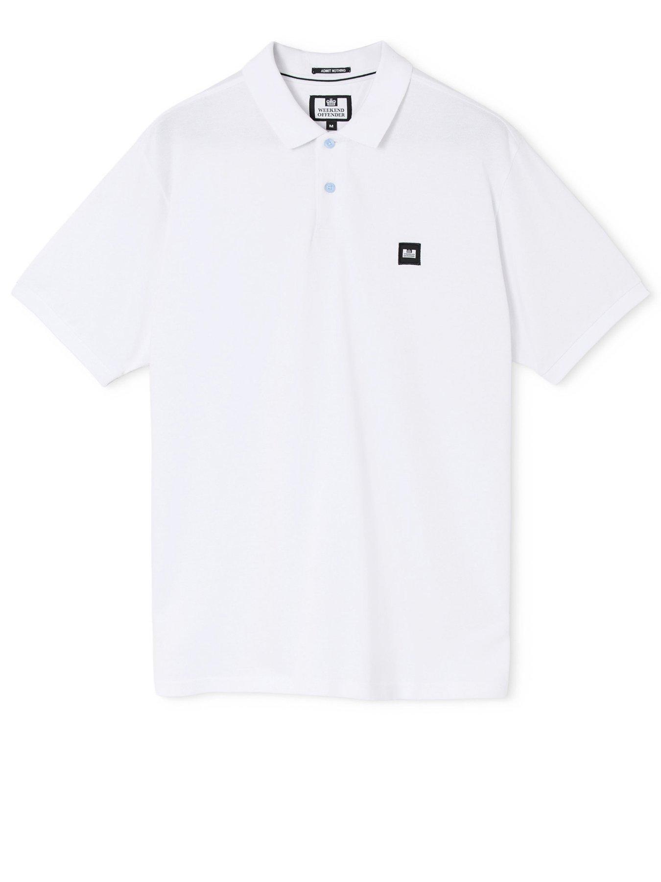 Image 4 of 5 of Weekend Offender Weekend Offender Heathcote Short Sleeve Polo Shirt - White