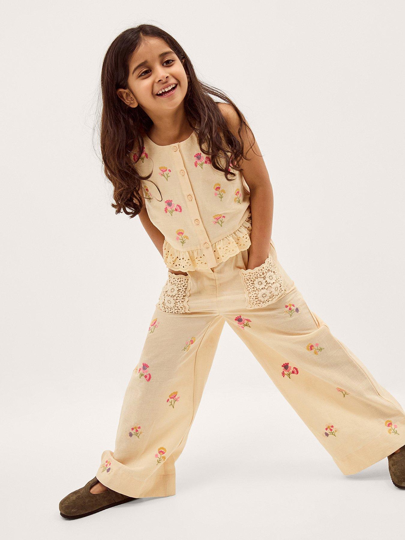 Monsoon Girls Cassia Crochet Set - Cream