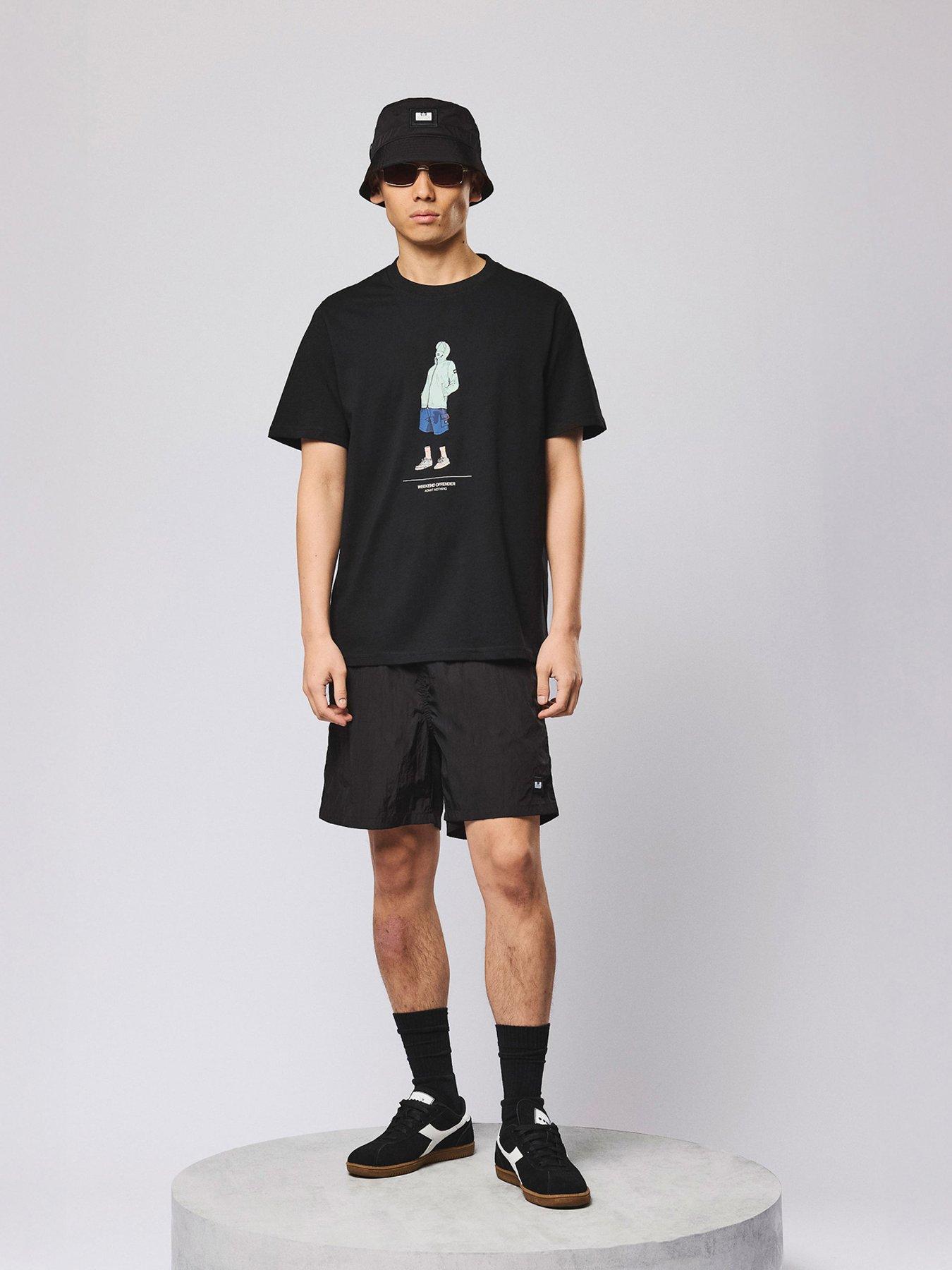 Image 1 of 6 of Weekend Offender Weekend Offender Stacks Sweat Shorts - Black