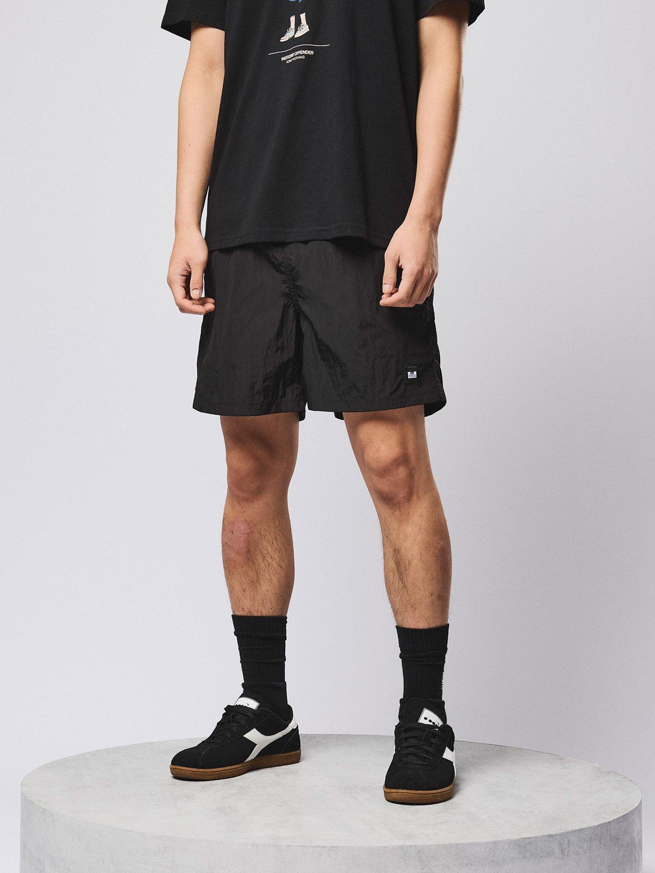 Image 2 of 6 of Weekend Offender Weekend Offender Stacks Sweat Shorts - Black