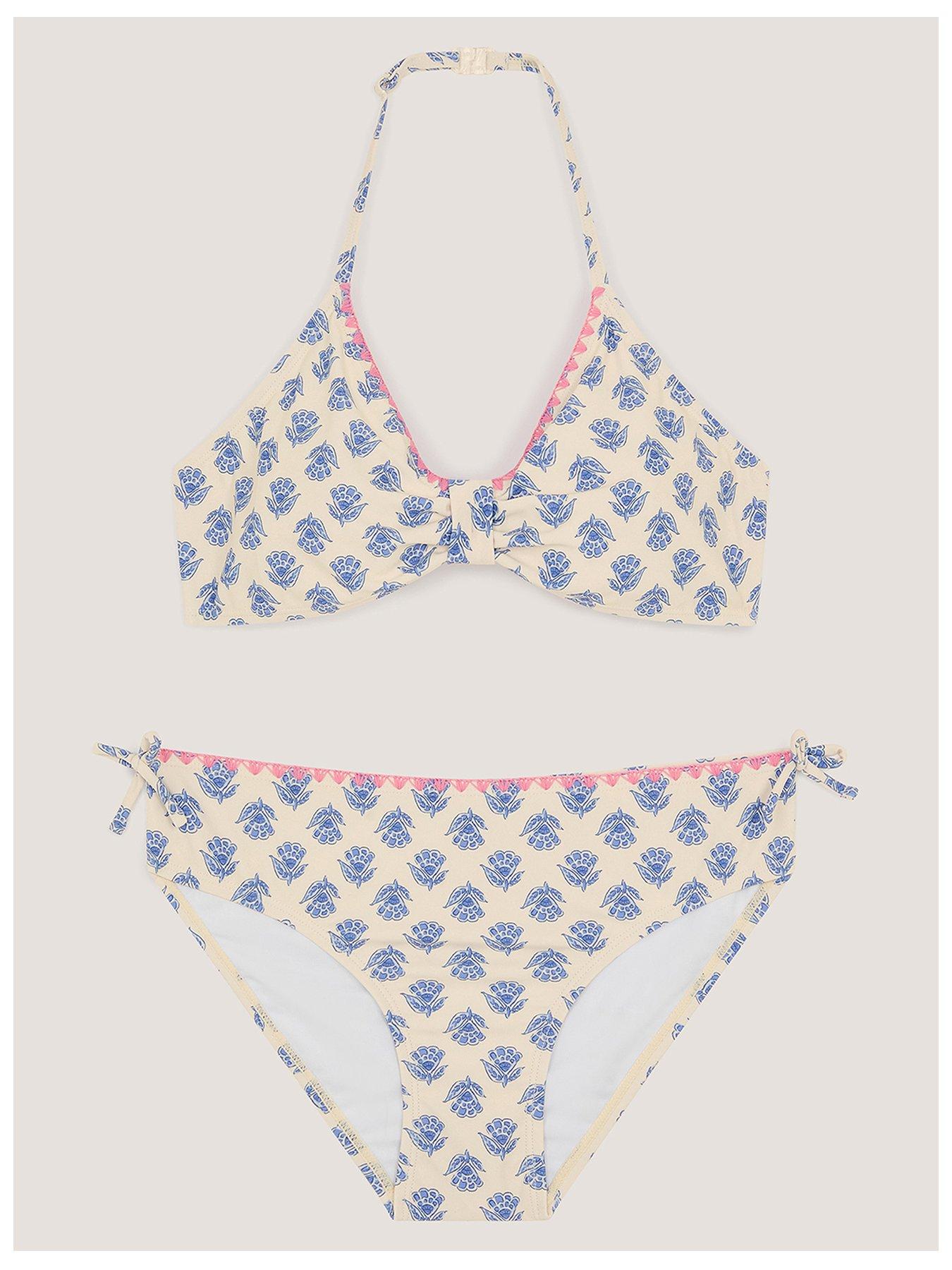 Image 1 of 3 of Monsoon Girls Woodblock Print Bikini - White
