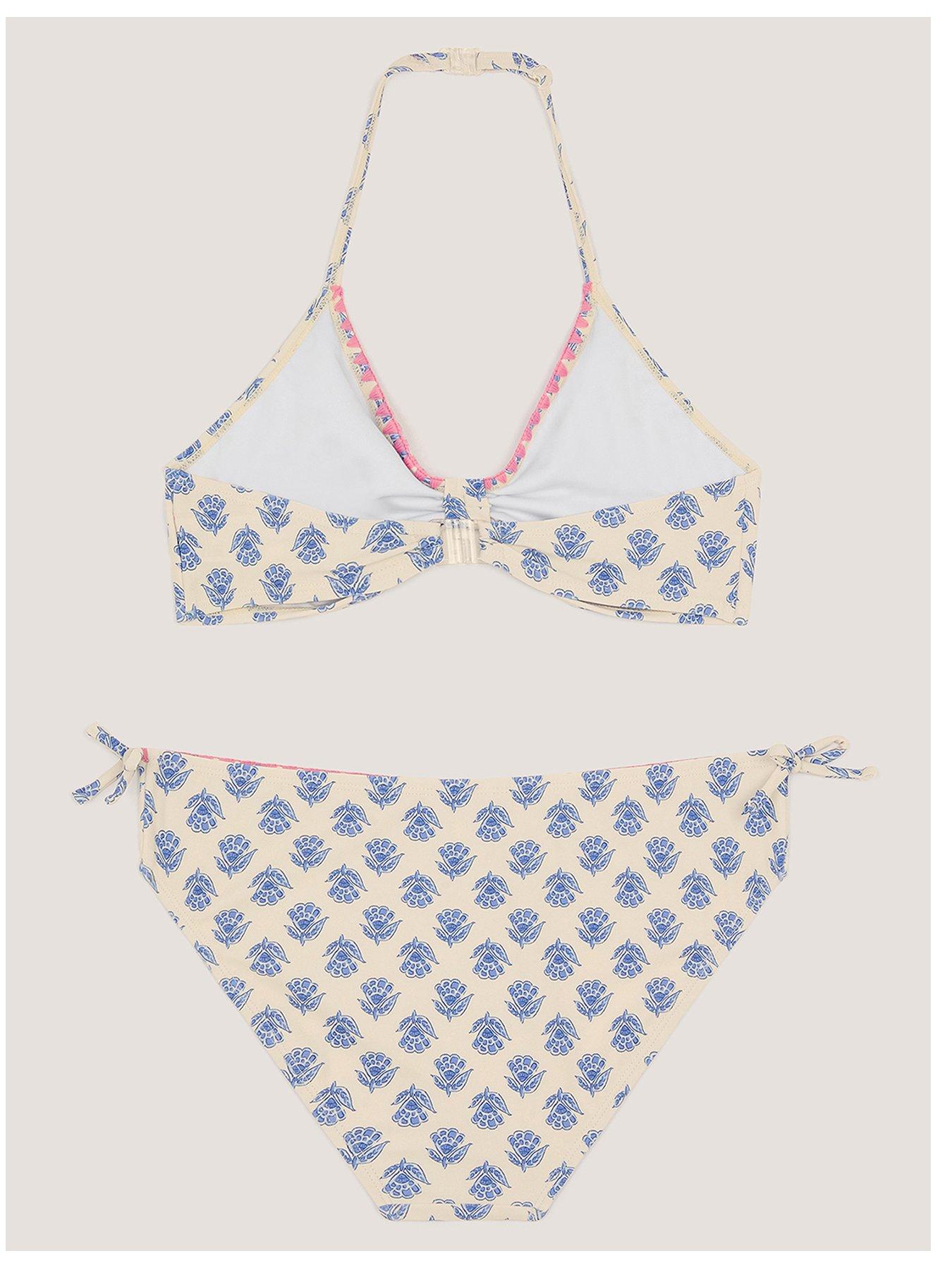 Image 2 of 3 of Monsoon Girls Woodblock Print Bikini - White